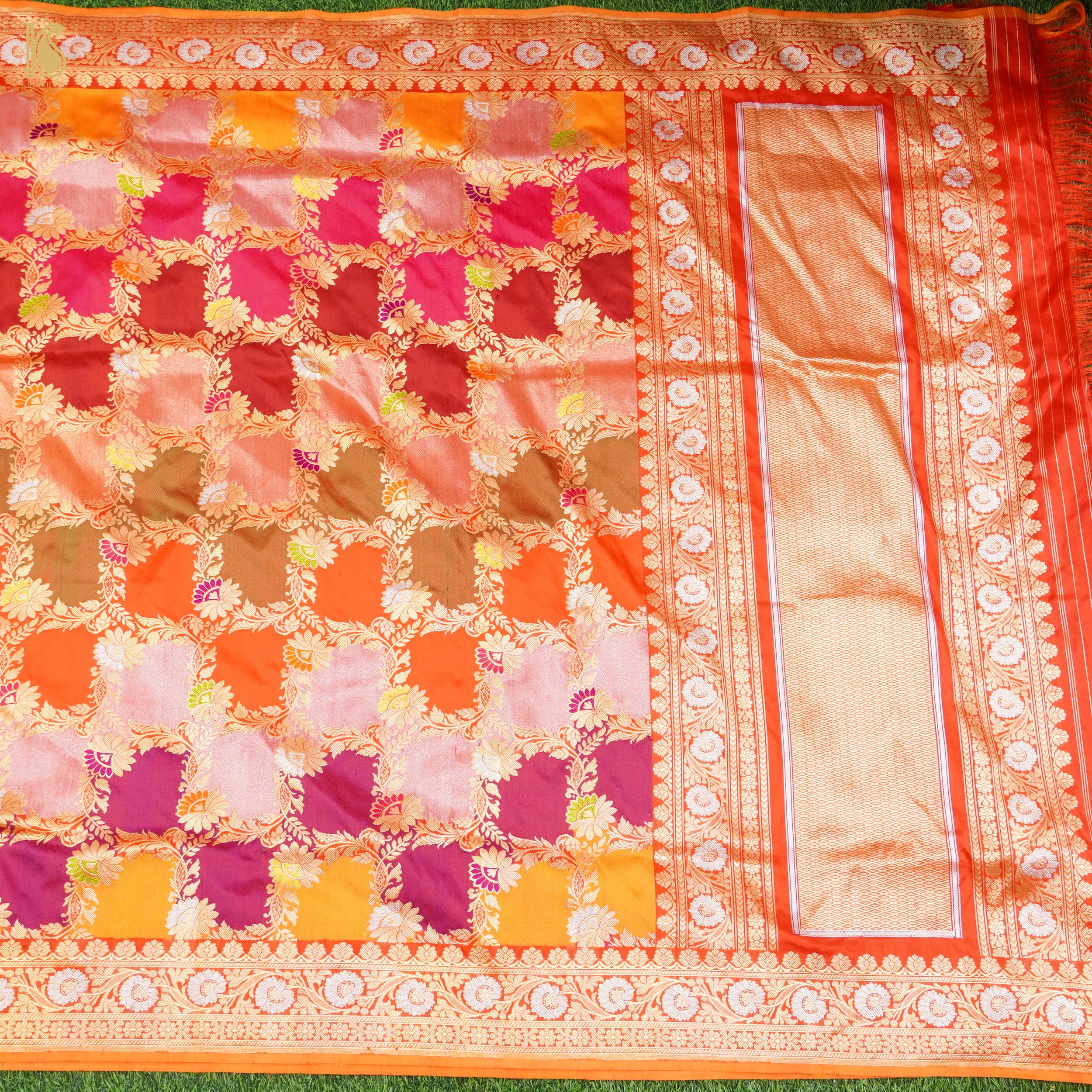 Pure Katan Silk Handloom Banarasi Kadwa Rangkat Dupatta - Khinkhwab