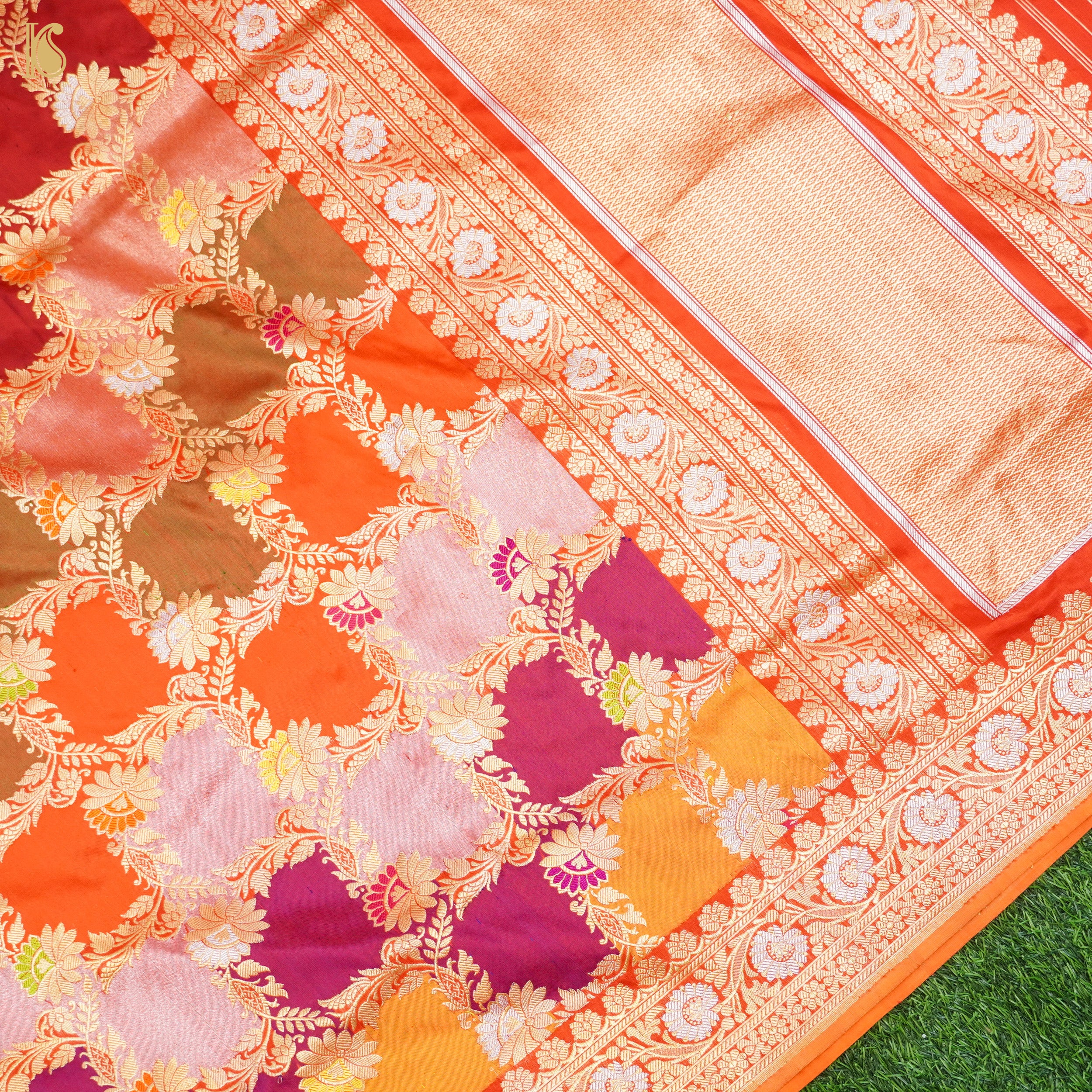Pure Katan Silk Handloom Banarasi Kadwa Rangkat Dupatta - Khinkhwab