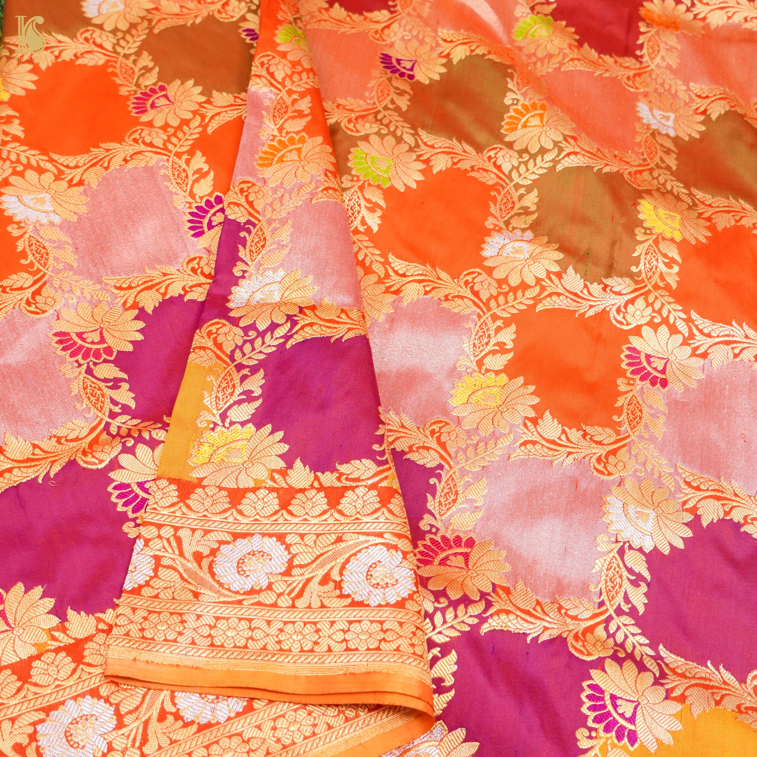 Pure Katan Silk Handloom Banarasi Kadwa Rangkat Dupatta - Khinkhwab