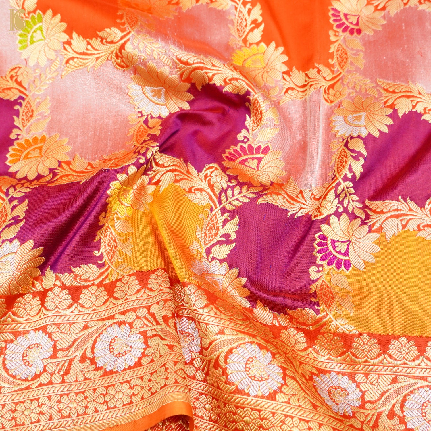 Pure Katan Silk Handloom Banarasi Kadwa Rangkat Dupatta - Khinkhwab