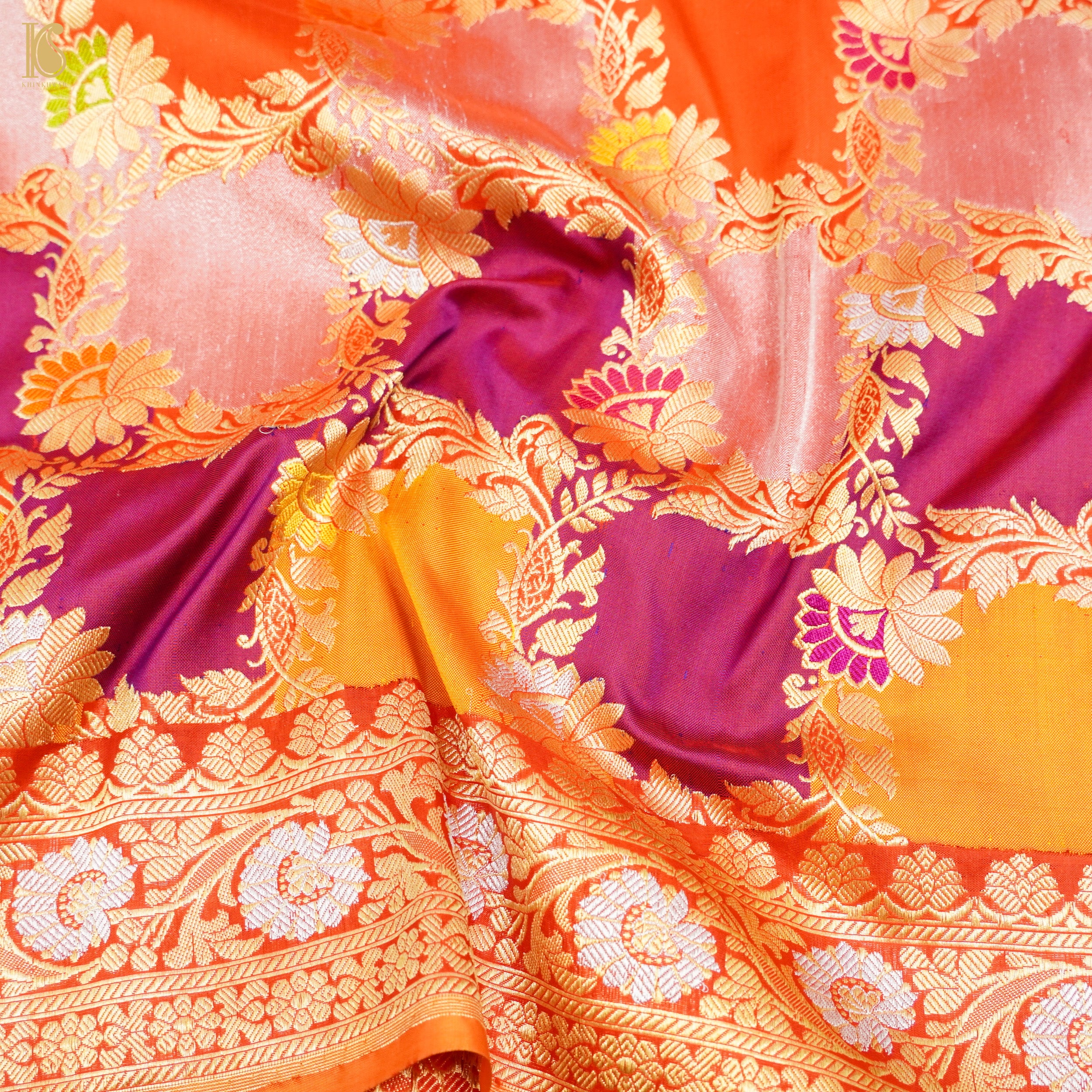 Pure Katan Silk Handloom Banarasi Kadwa Rangkat Dupatta - Khinkhwab