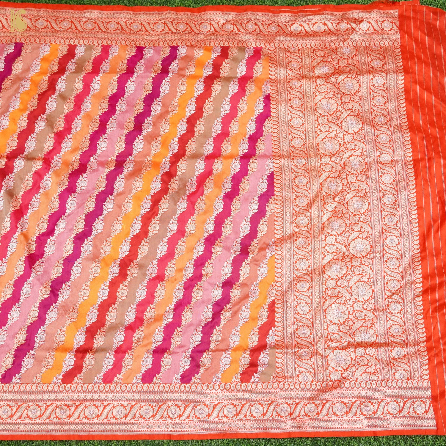 Pure Katan Silk Handloom Banarasi Kadwa Rangkat Dupatta - Khinkhwab