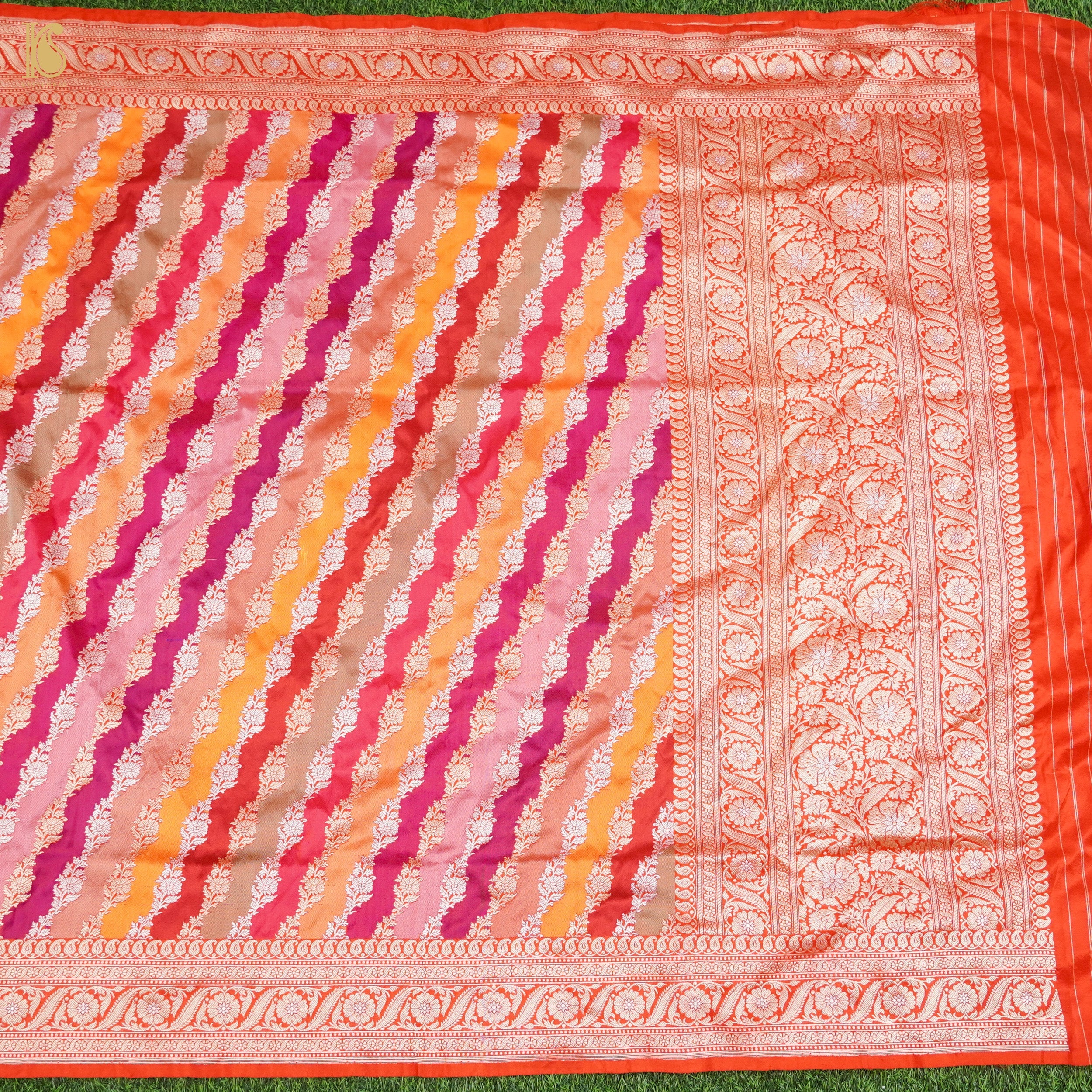 Pure Katan Silk Handloom Banarasi Kadwa Rangkat Dupatta - Khinkhwab