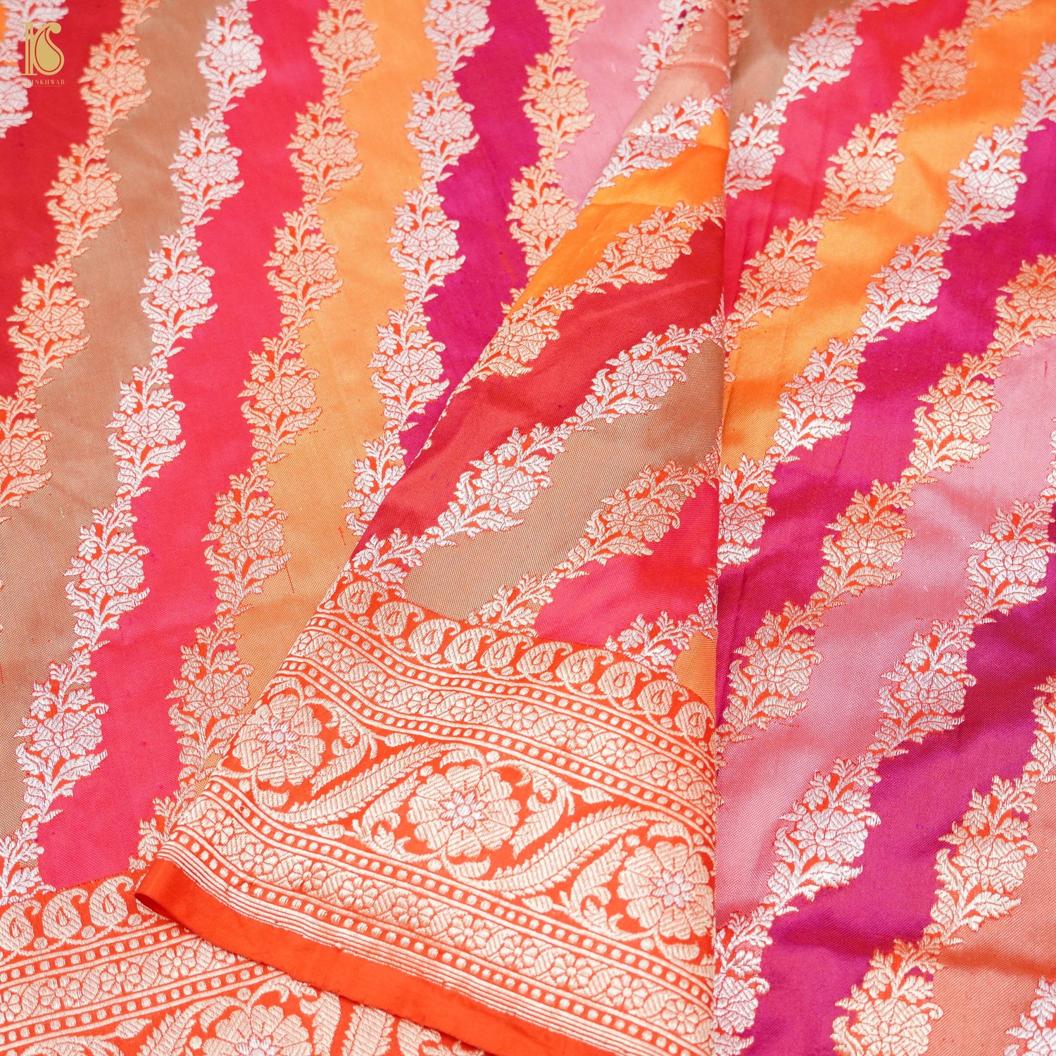 Pure Katan Silk Handloom Banarasi Kadwa Rangkat Dupatta - Khinkhwab