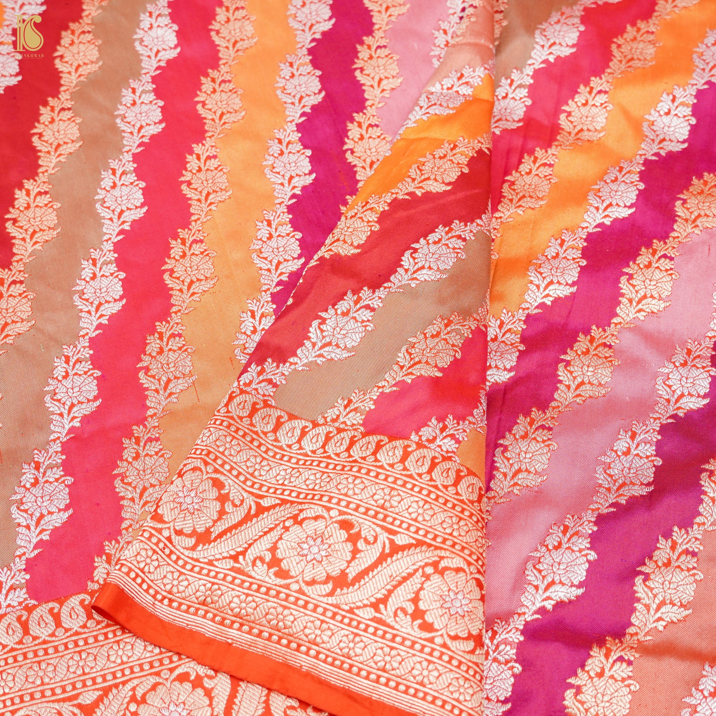Pure Katan Silk Handloom Banarasi Kadwa Rangkat Dupatta - Khinkhwab