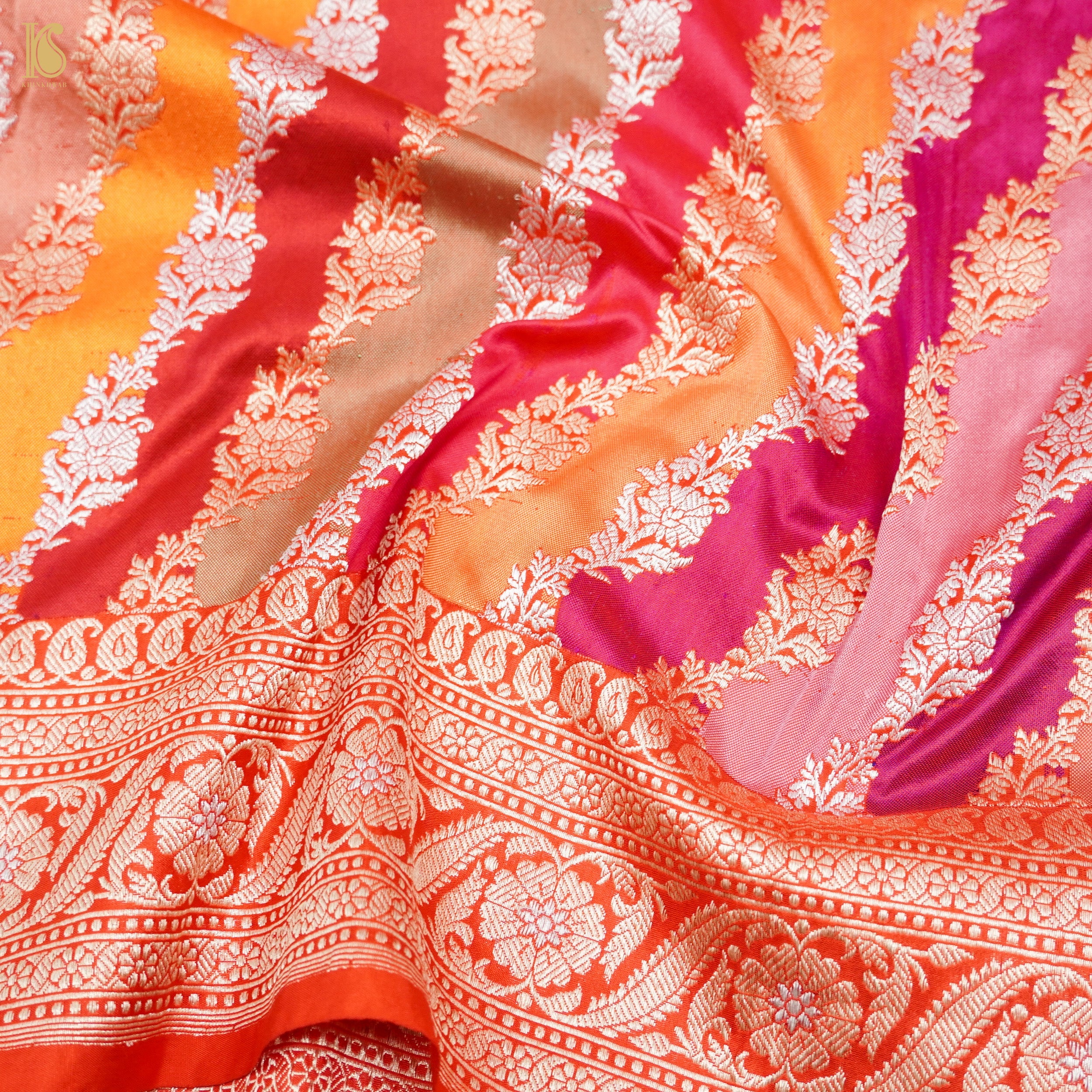 Pure Katan Silk Handloom Banarasi Kadwa Rangkat Dupatta - Khinkhwab