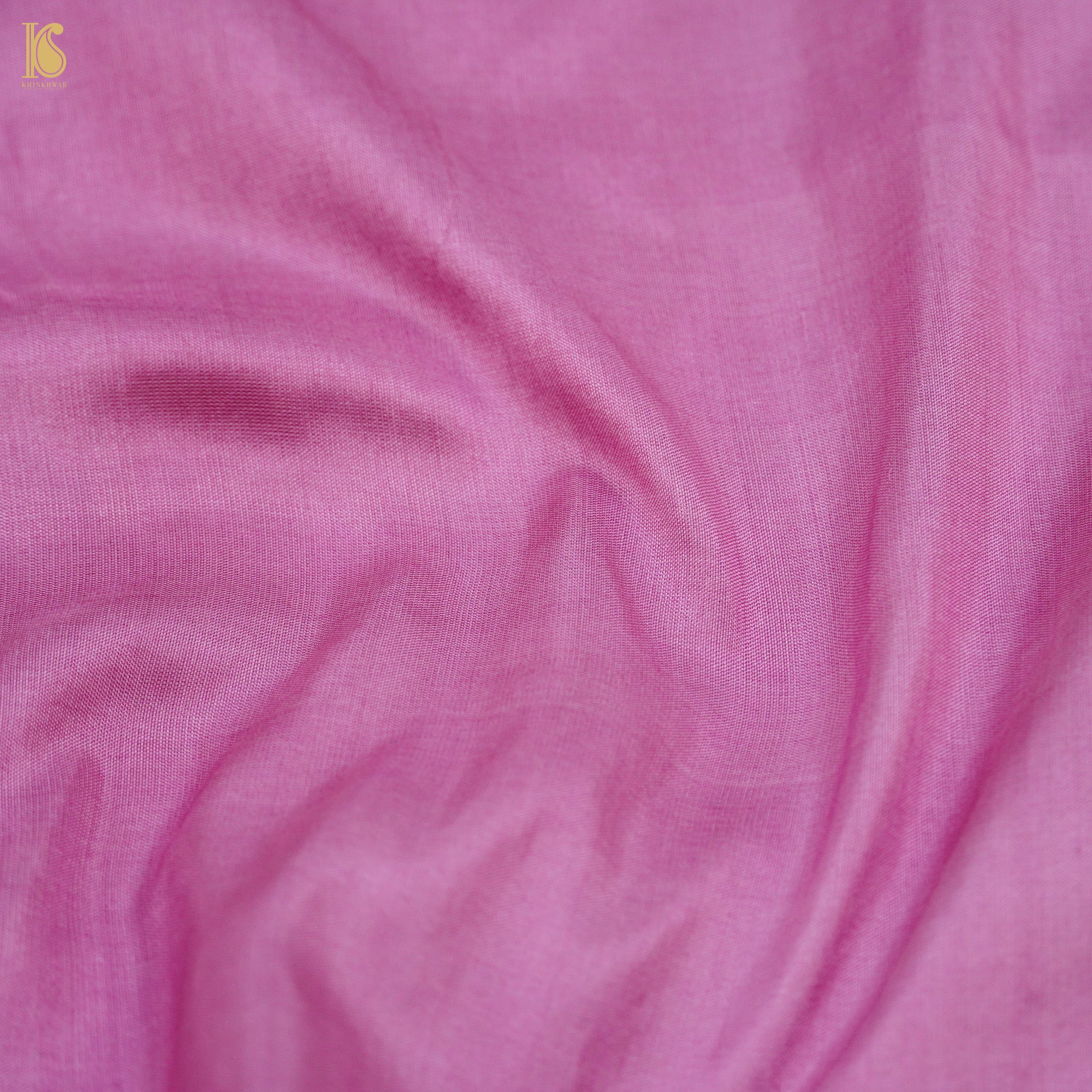 Hopbush Pink Handloom Pure Katan Silk Banarasi Suit & Dupatta Set - Khinkhwab
