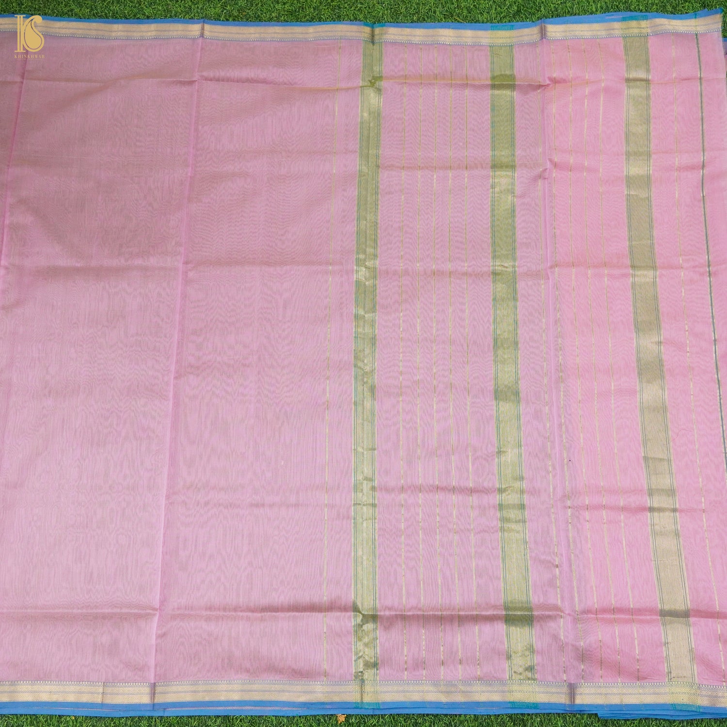 Kobi Pink Handwoven Pure Cotton Silk Maheshwari Saree - Khinkhwab