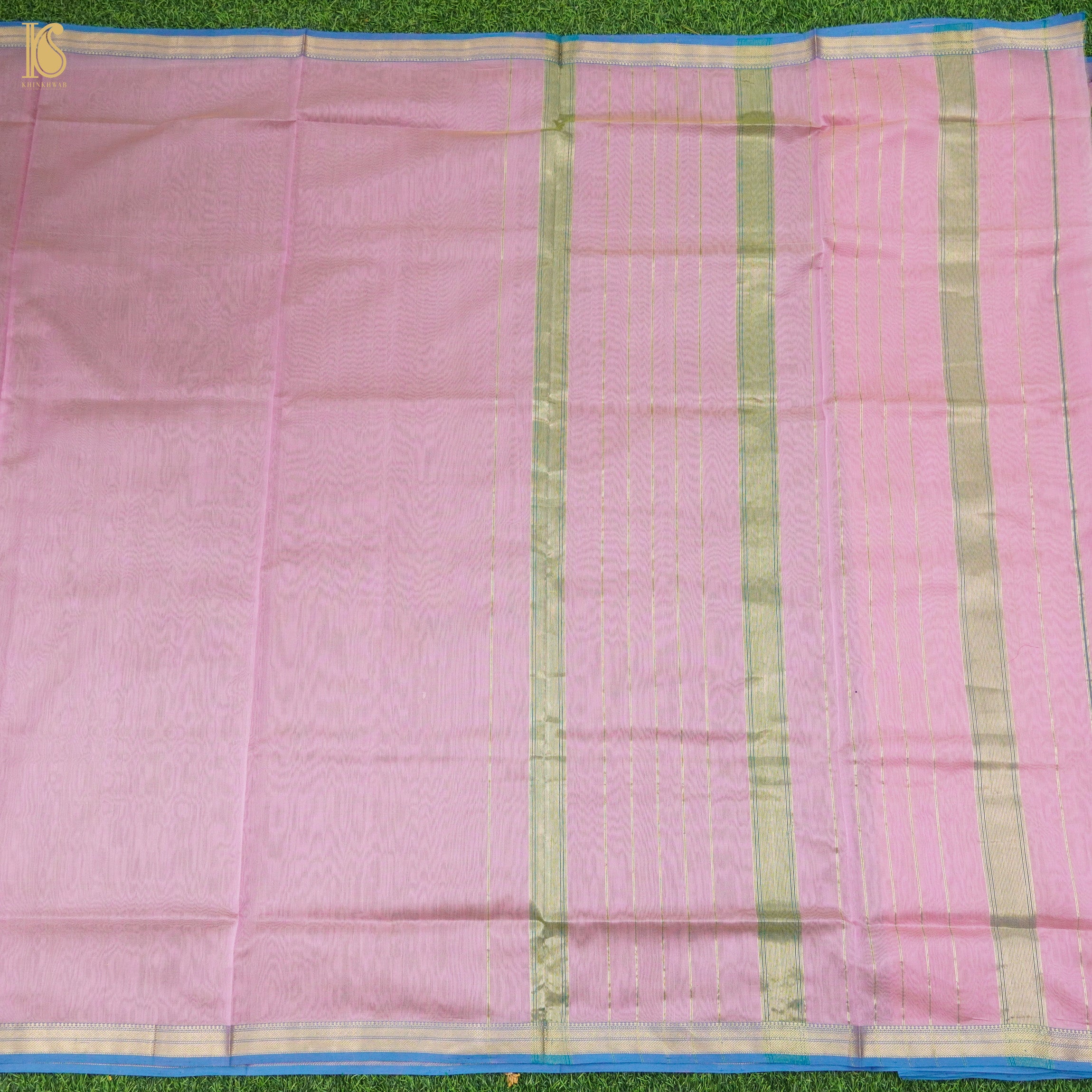 Kobi Pink Handwoven Pure Cotton Silk Maheshwari Saree - Khinkhwab
