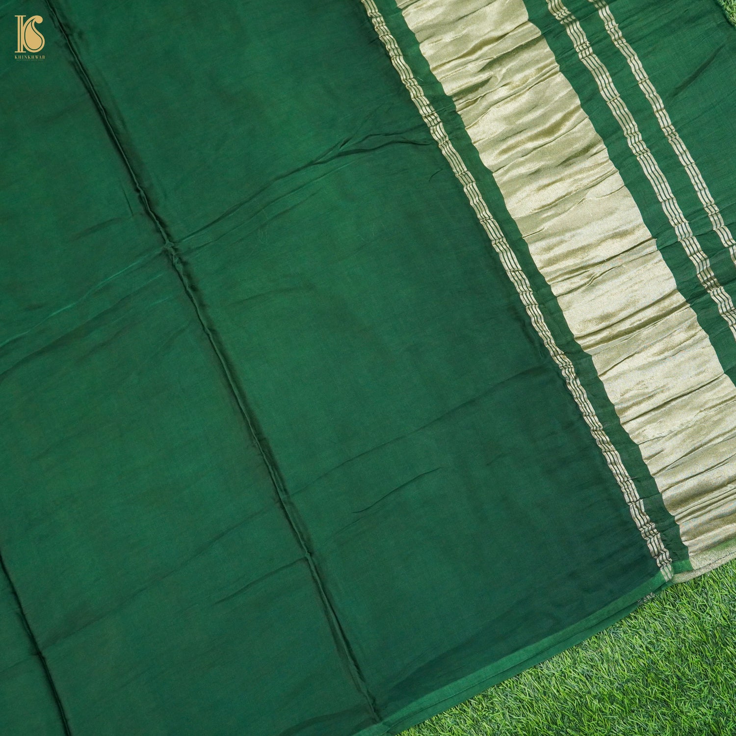 Hunter Green Pure Mashru Silk Patola Ajrakh Kurta Set - Khinkhwab