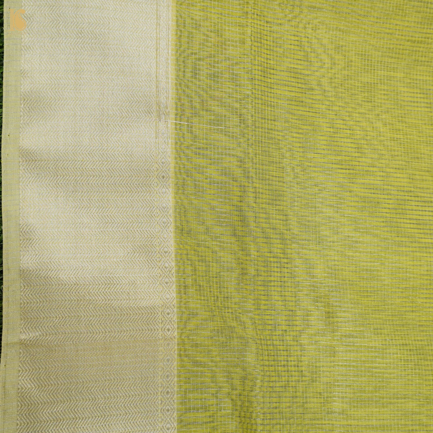 Chenin Yellow Handwoven Pure Cotton Silk Maheshwari Saree - Khinkhwab
