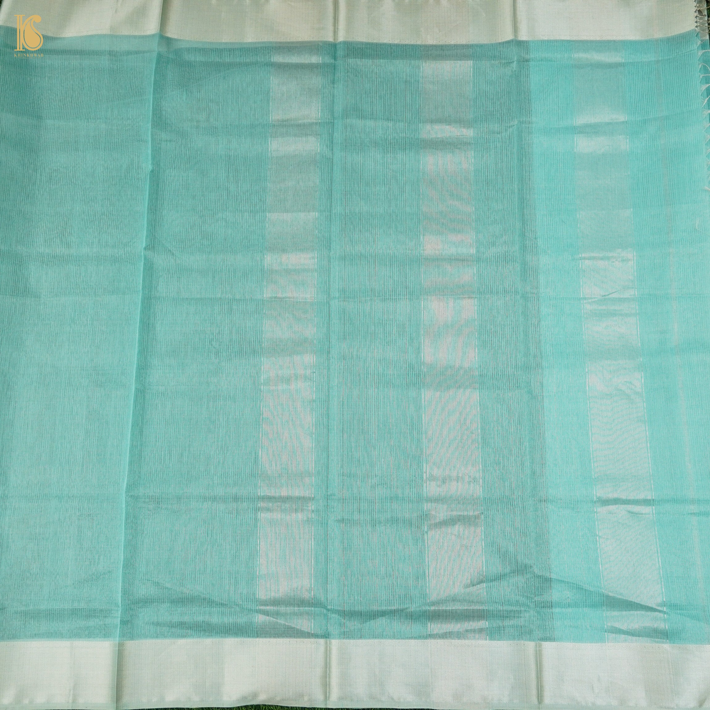 Blue Handwoven Pure Cotton Silk Maheshwari Saree - Khinkhwab