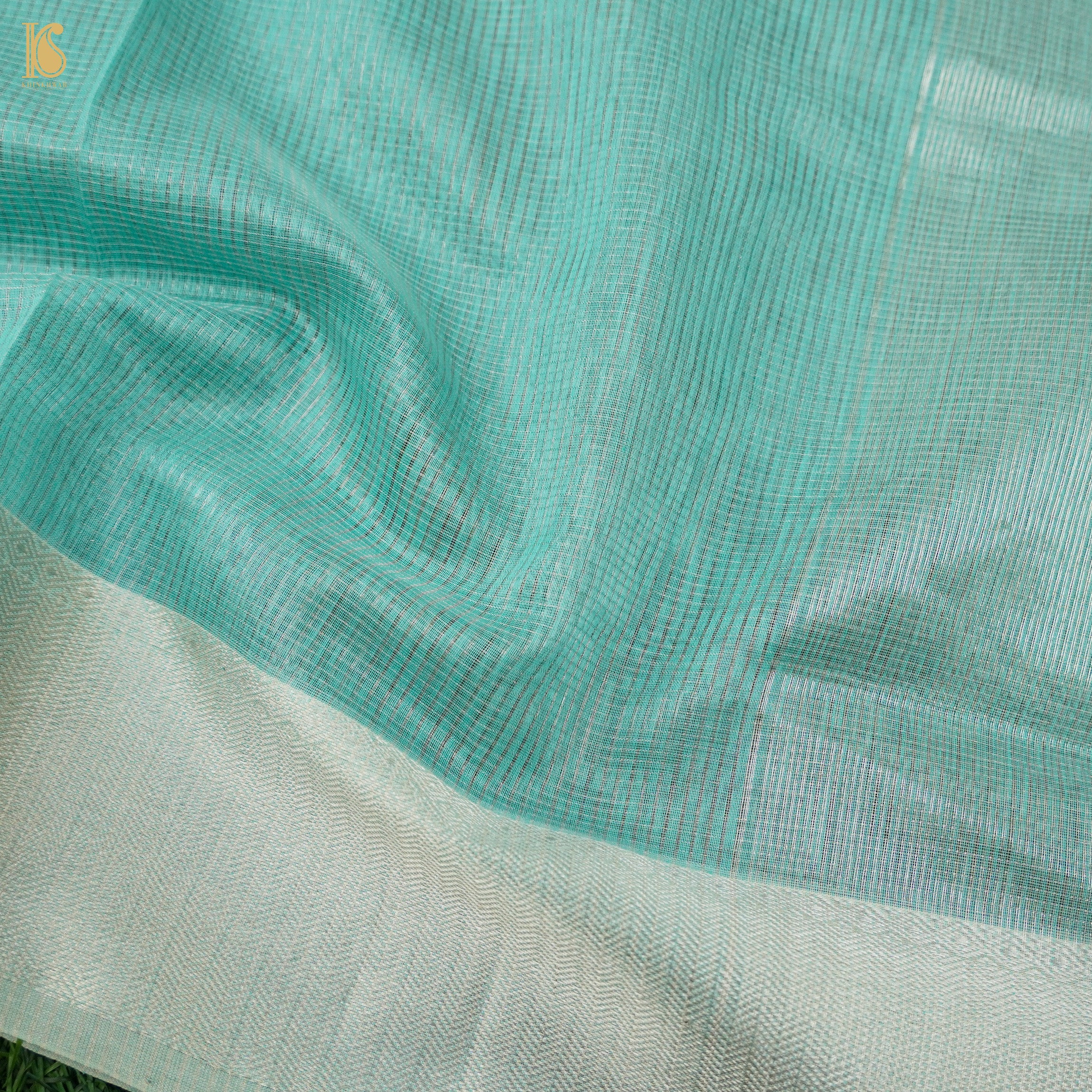 Blue Handwoven Pure Cotton Silk Maheshwari Saree - Khinkhwab