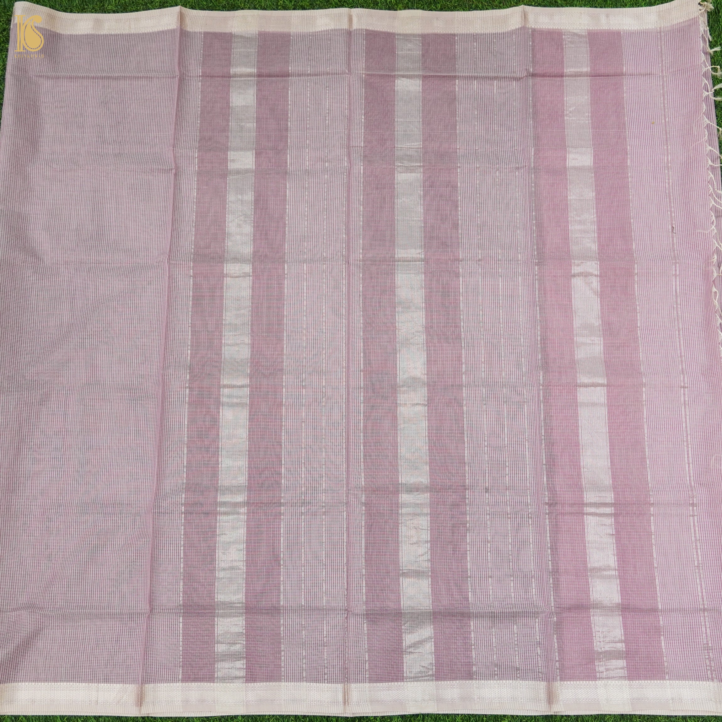 Viola Pink Handwoven Pure Cotton Silk Maheshwari Saree - Khinkhwab