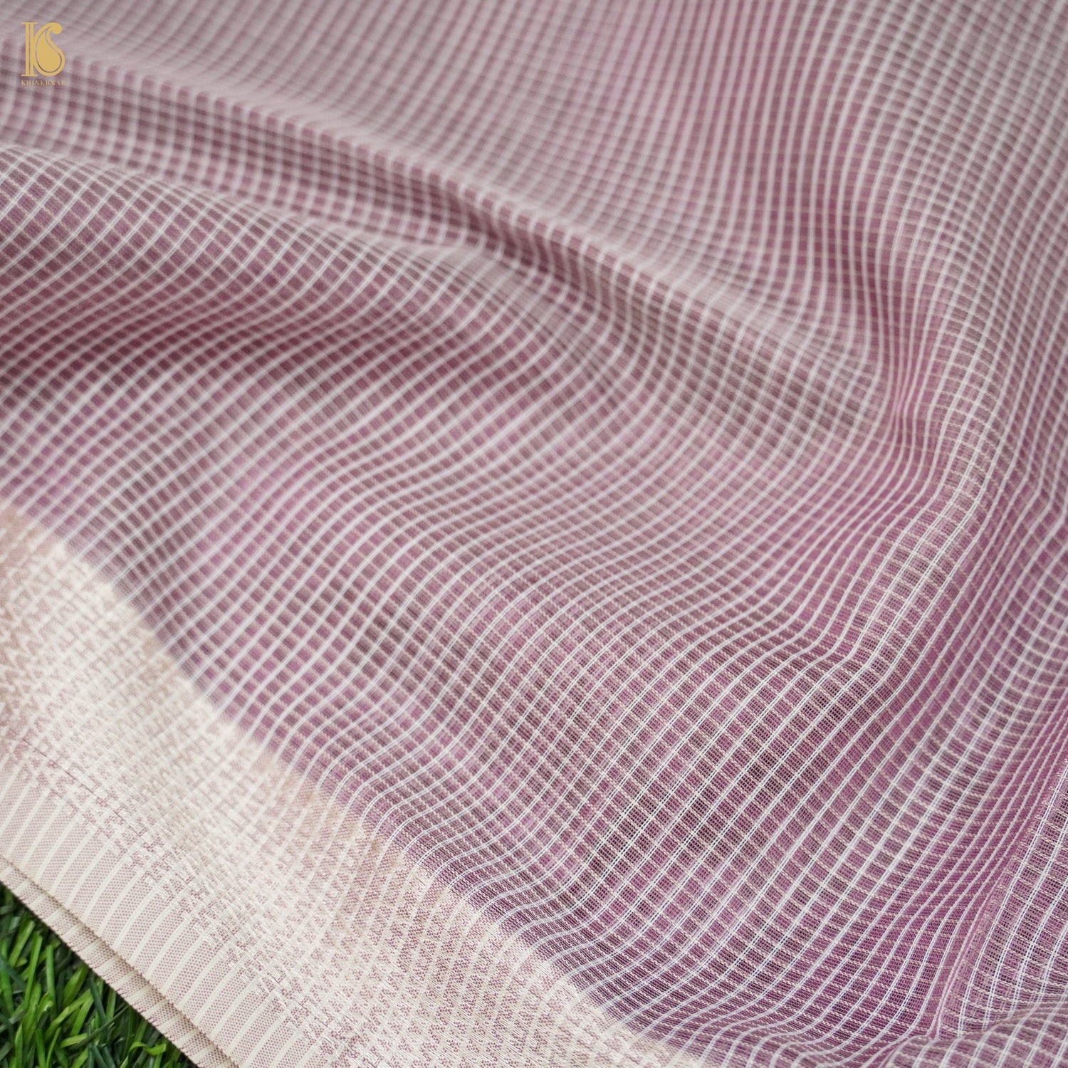 Viola Pink Handwoven Pure Cotton Silk Maheshwari Saree - Khinkhwab
