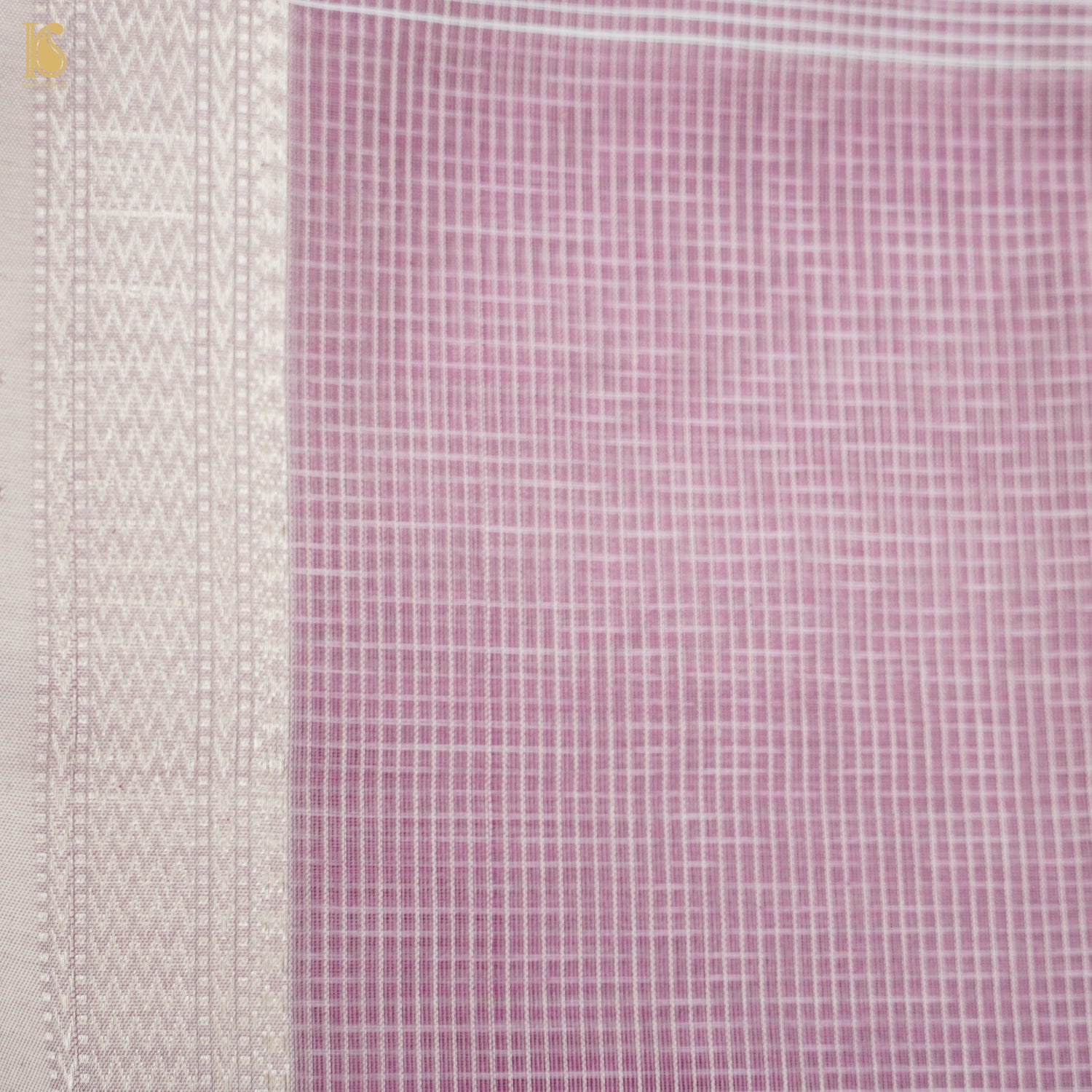 Viola Pink Handwoven Pure Cotton Silk Maheshwari Saree - Khinkhwab
