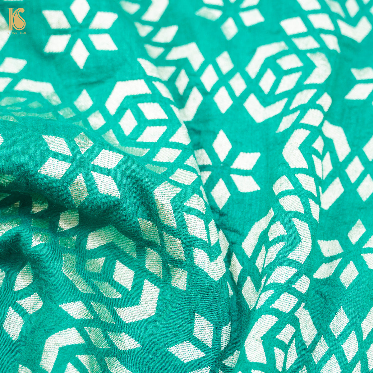 Persian Green Pure Moonga Silk Banarasi Stole - Khinkhwab