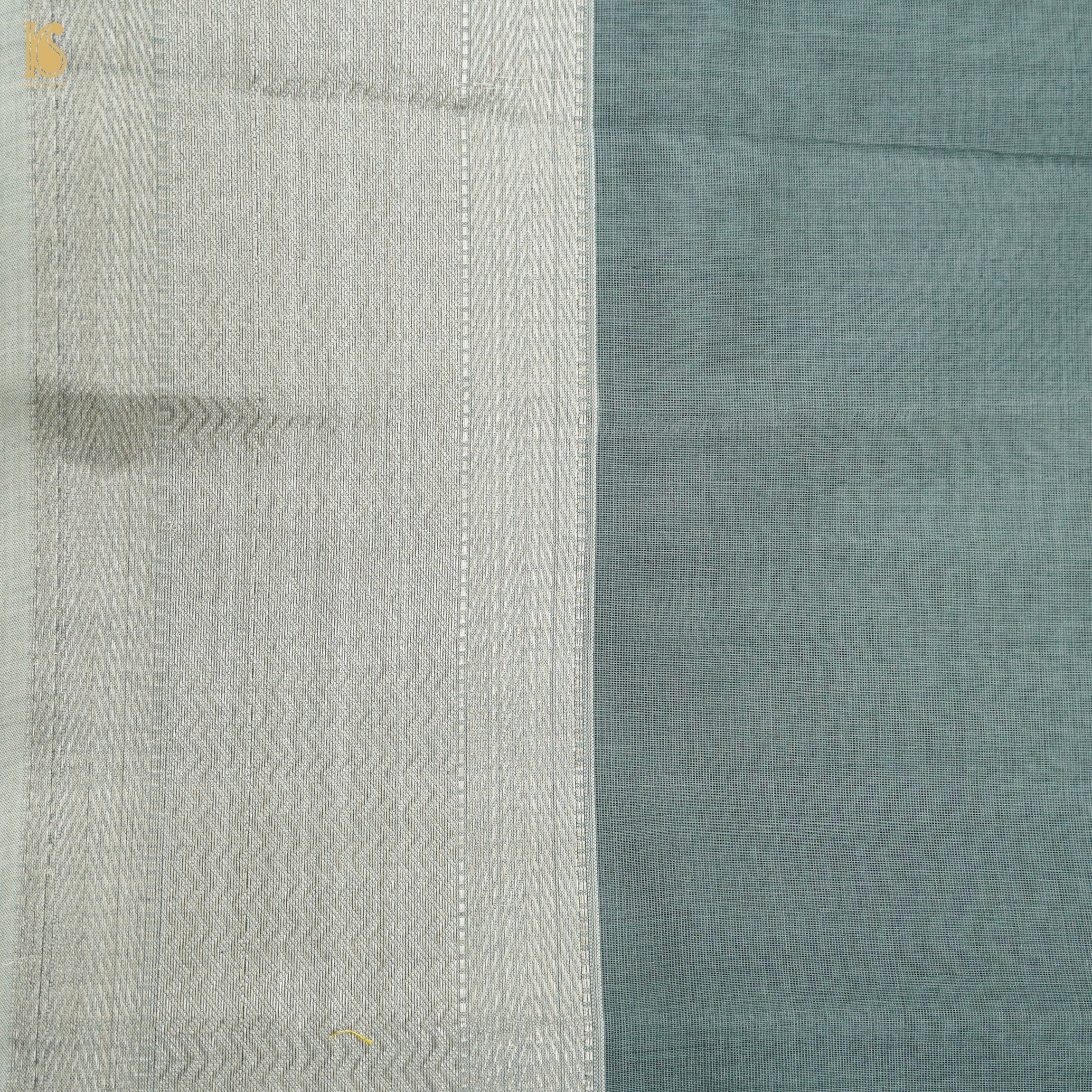 Grey Handwoven Pure Cotton Silk Maheshwari Saree - Khinkhwab