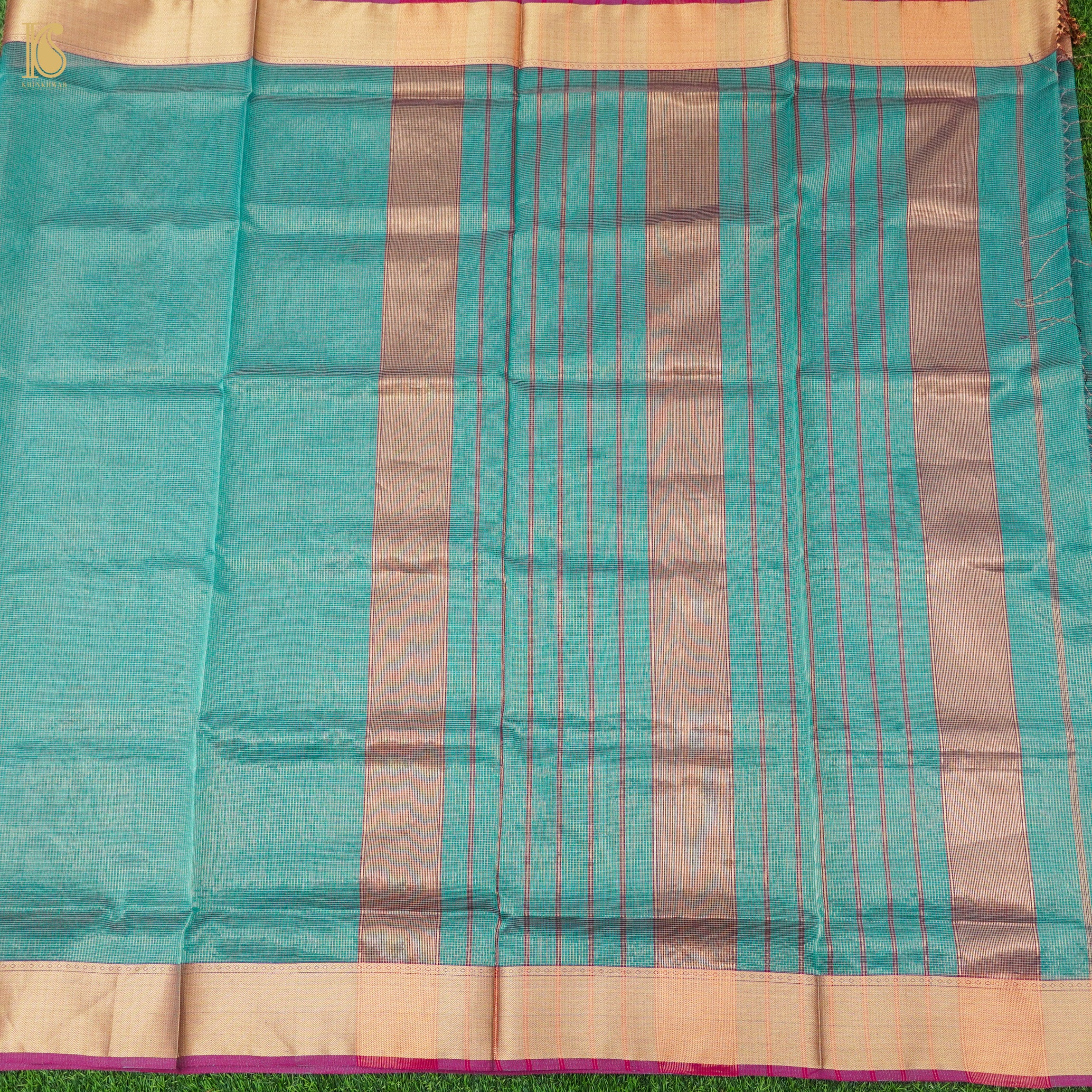 Blue Handwoven Pure Cotton Silk Maheshwari Saree - Khinkhwab