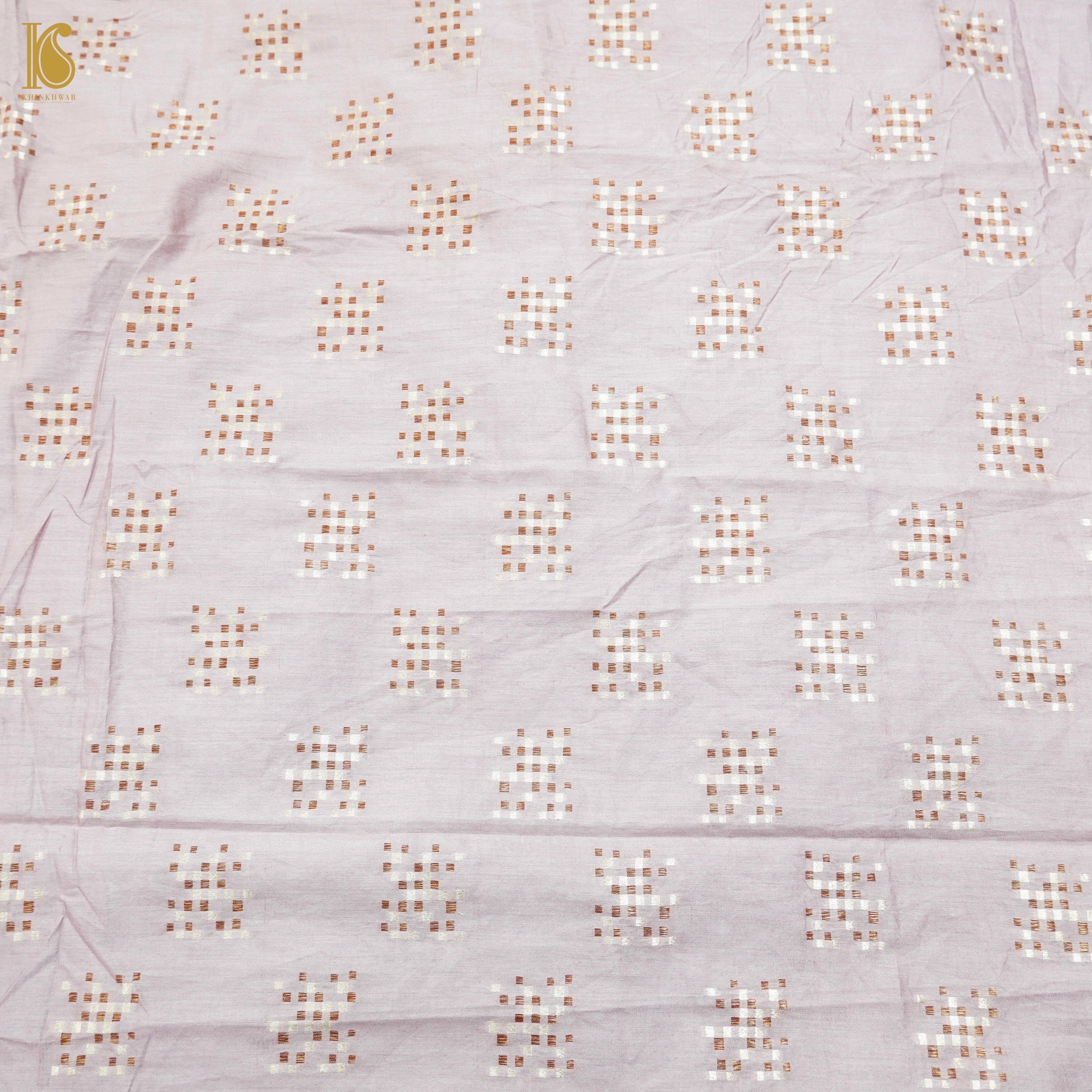 Melanie Pink Pure Cotton Silk Banarasi Fabric - Khinkhwab