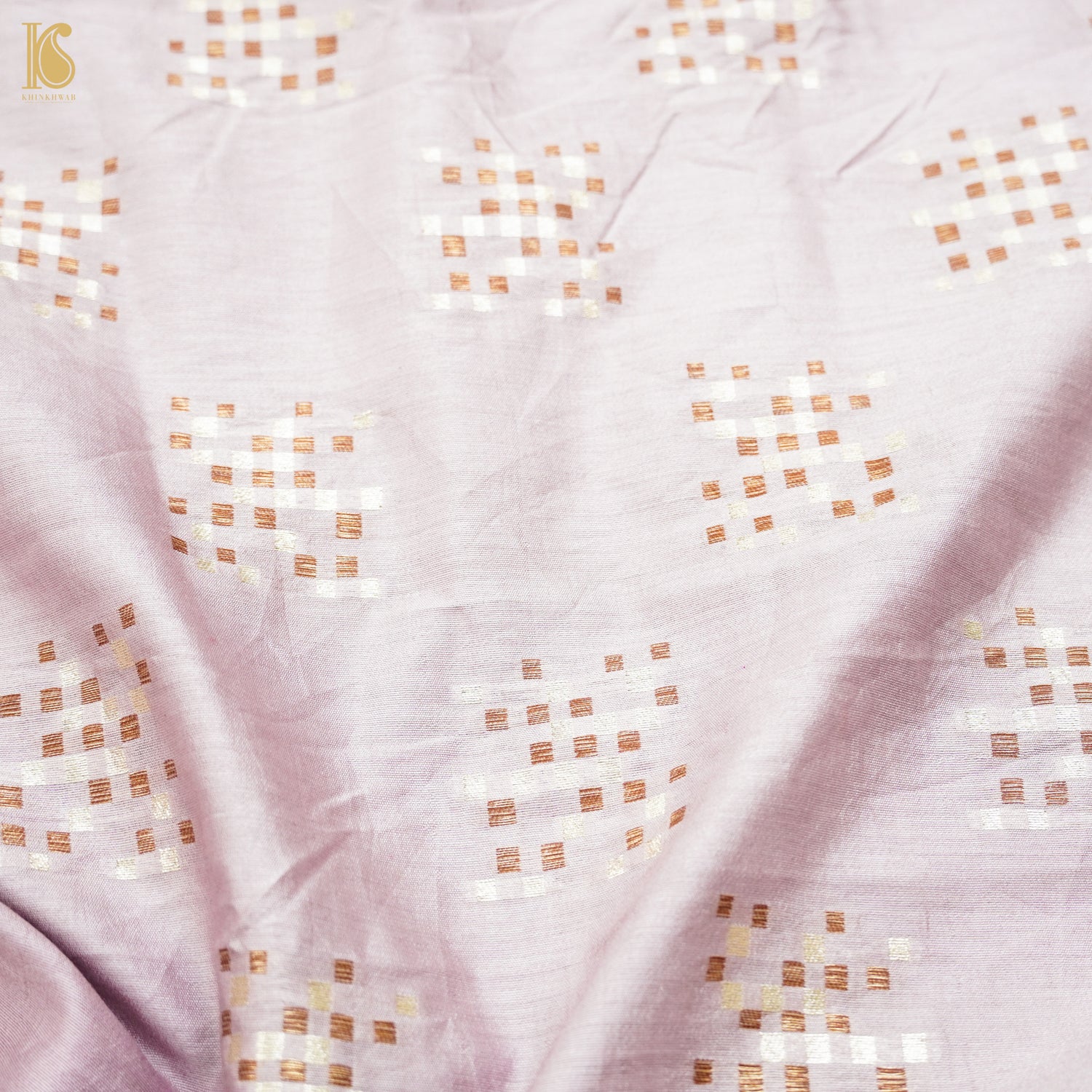 Melanie Pink Pure Cotton Silk Banarasi Fabric - Khinkhwab