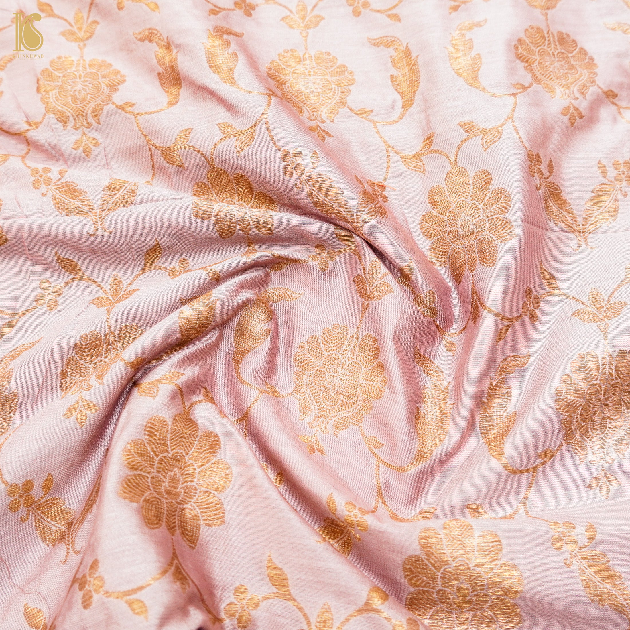 Mauve Pure Cotton Silk Banarasi Fabric - Khinkhwab