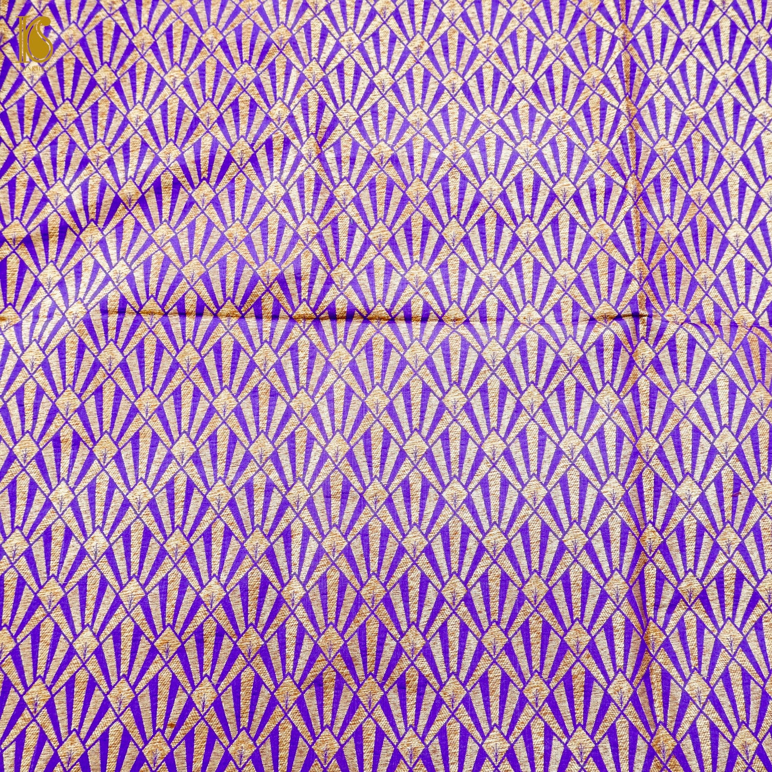 Blue Pure Katan Silk Banarasi Blouse Fabric - Khinkhwab