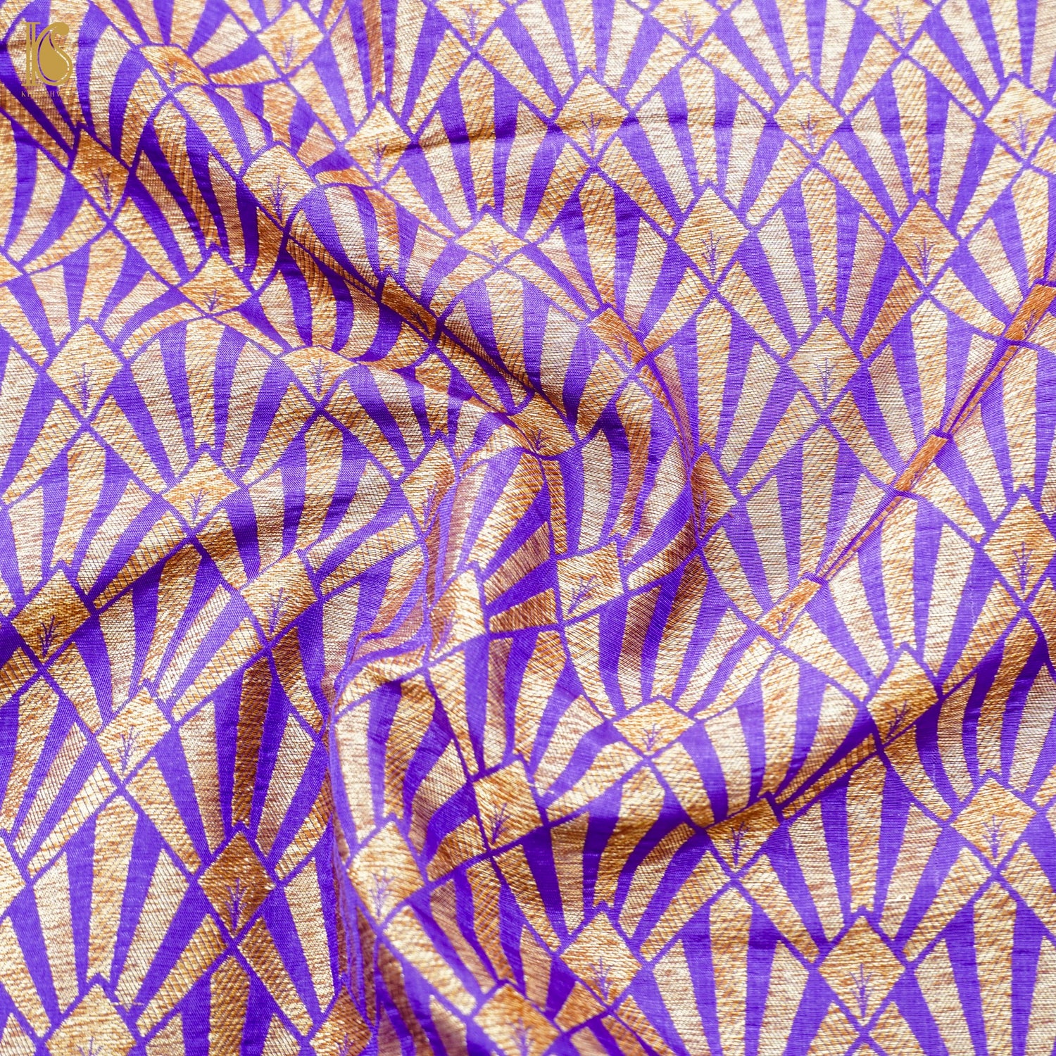 Blue Pure Katan Silk Banarasi Blouse Fabric - Khinkhwab