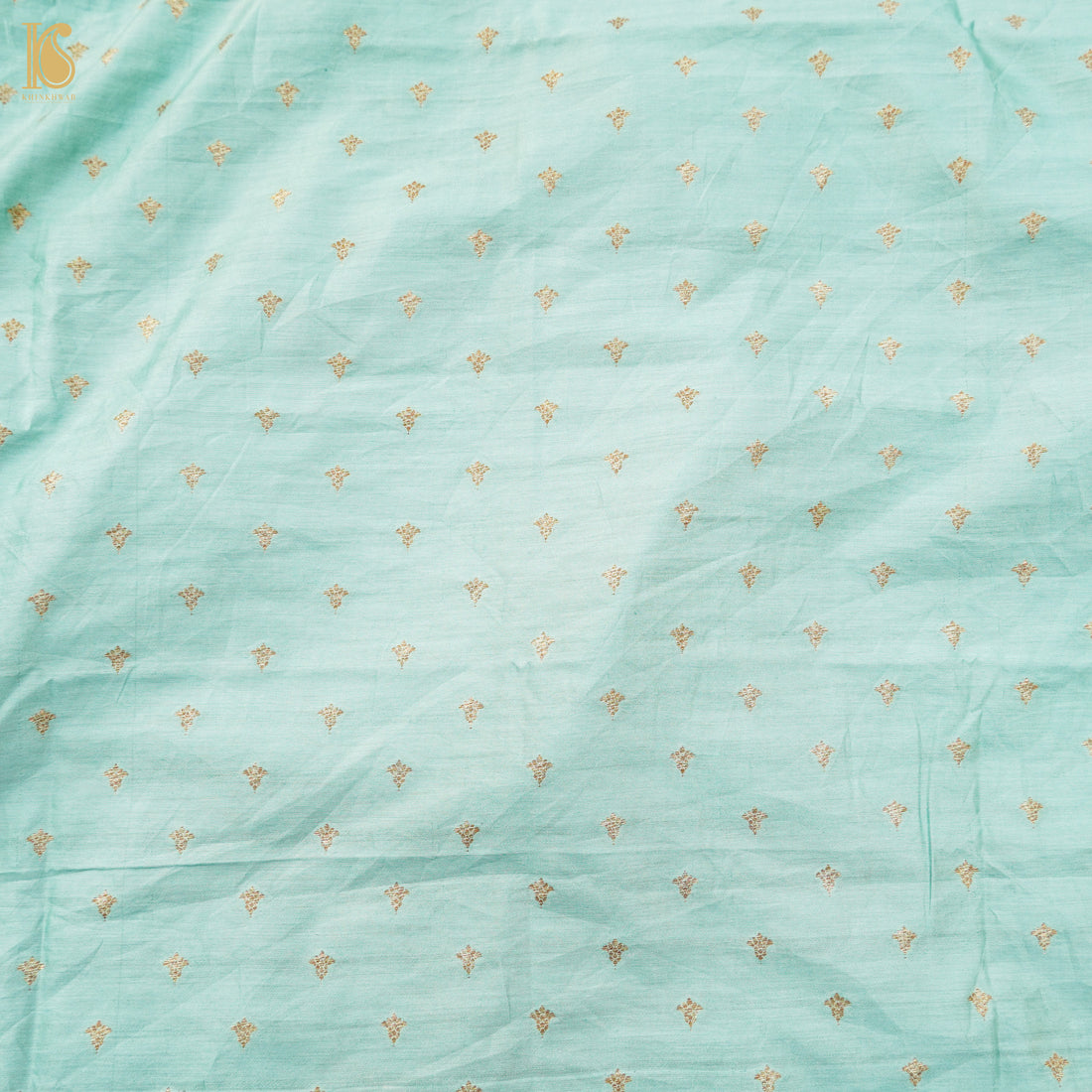 Shadow Green Pure Cotton Silk Banarasi Fabric - Khinkhwab