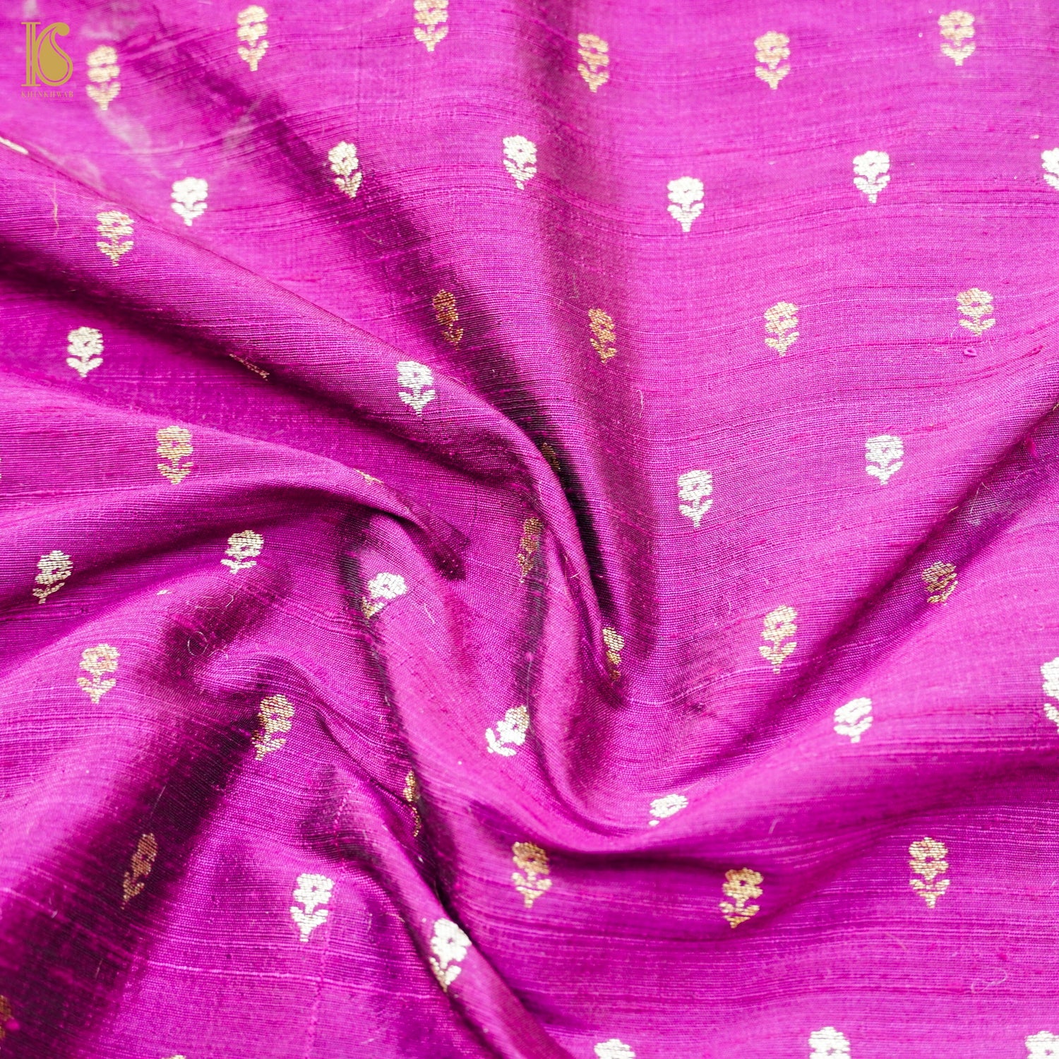 Purple Pure Raw Silk Banarasi Fabric - Khinkhwab
