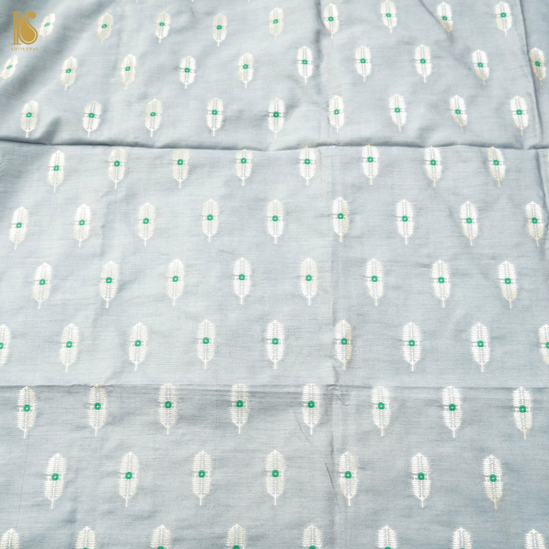 Zumthor Blue Pure Cotton Silk Banarasi Fabric - Khinkhwab