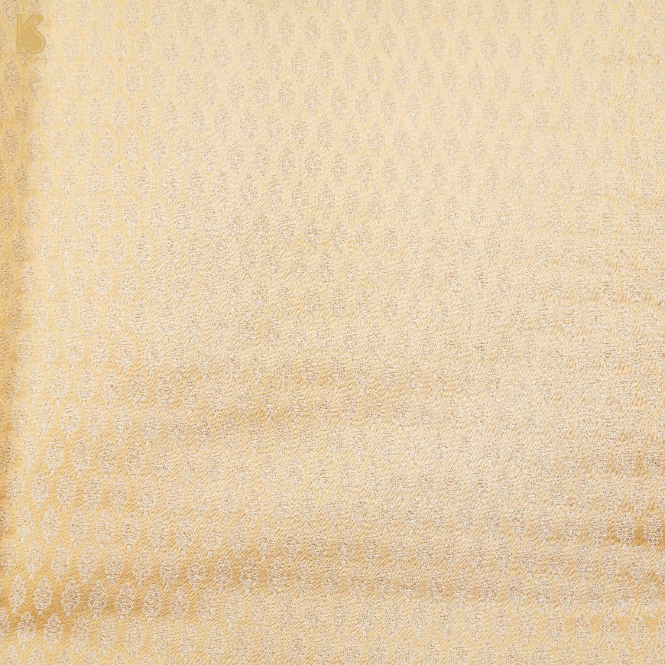 Gold Pure Katan Silk Banarasi Brocade Fabric - Khinkhwab