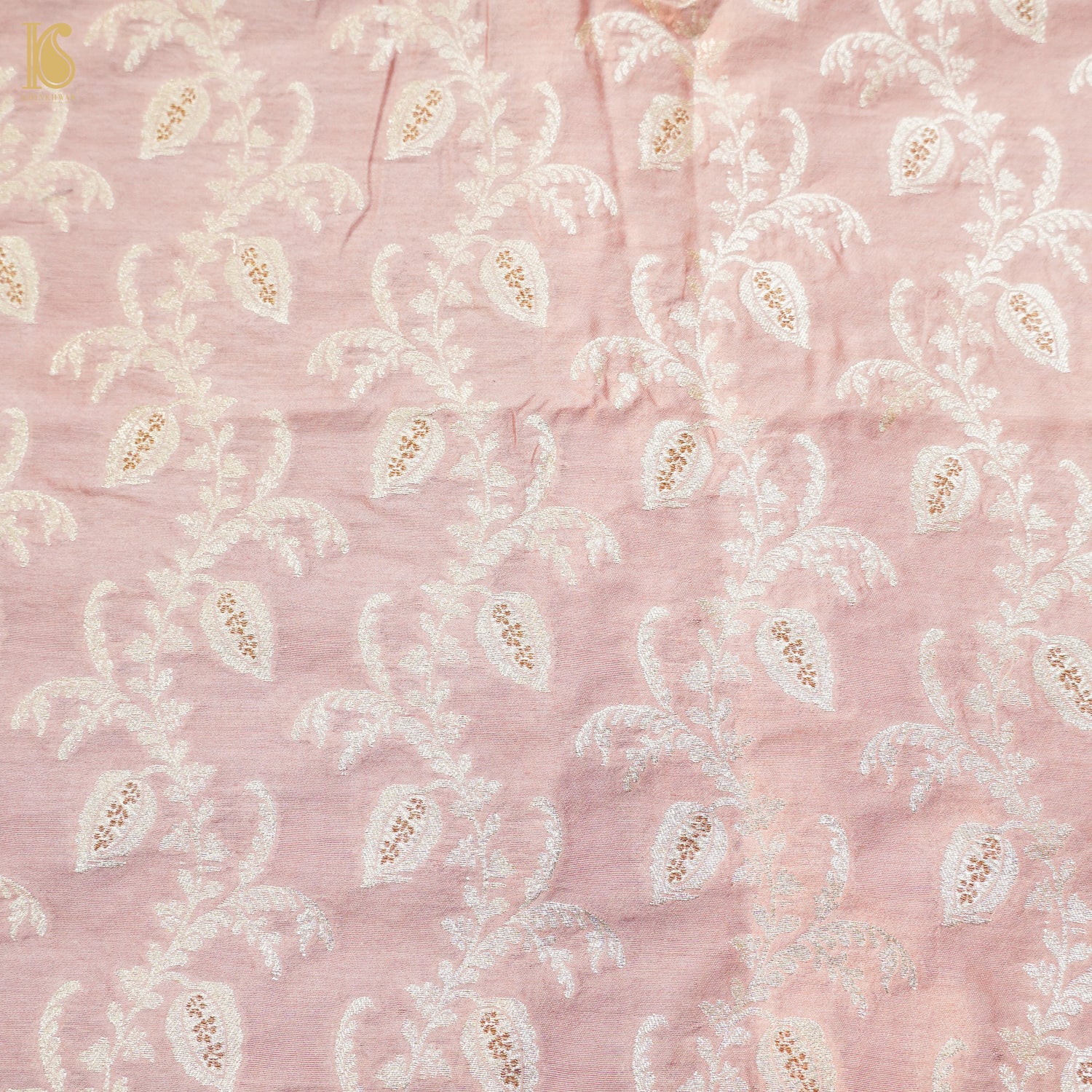 Onion Pink Pure Cotton Silk Banarasi Fabric - Khinkhwab