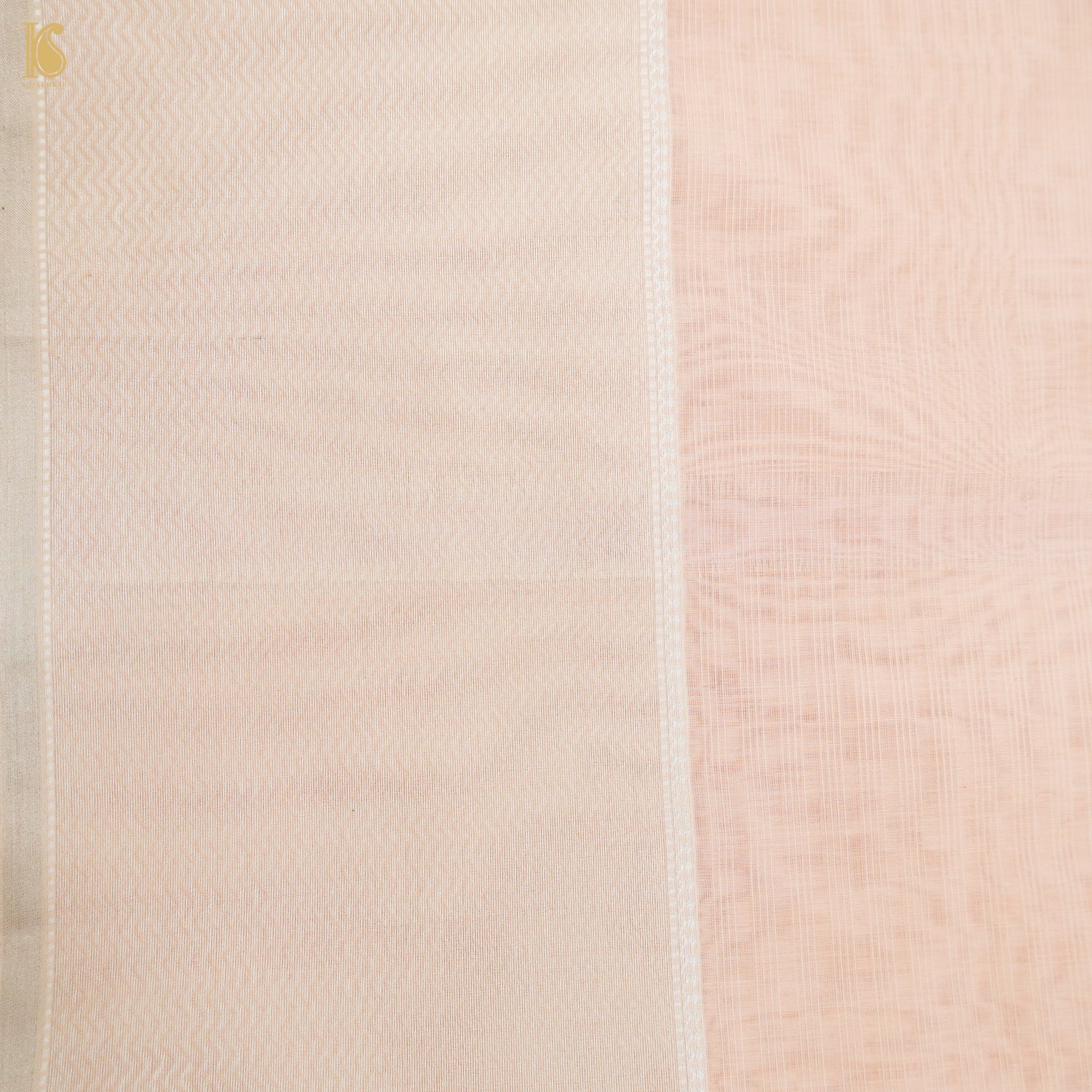 Dawn Pink Handwoven Pure Cotton Silk Maheshwari Saree - Khinkhwab