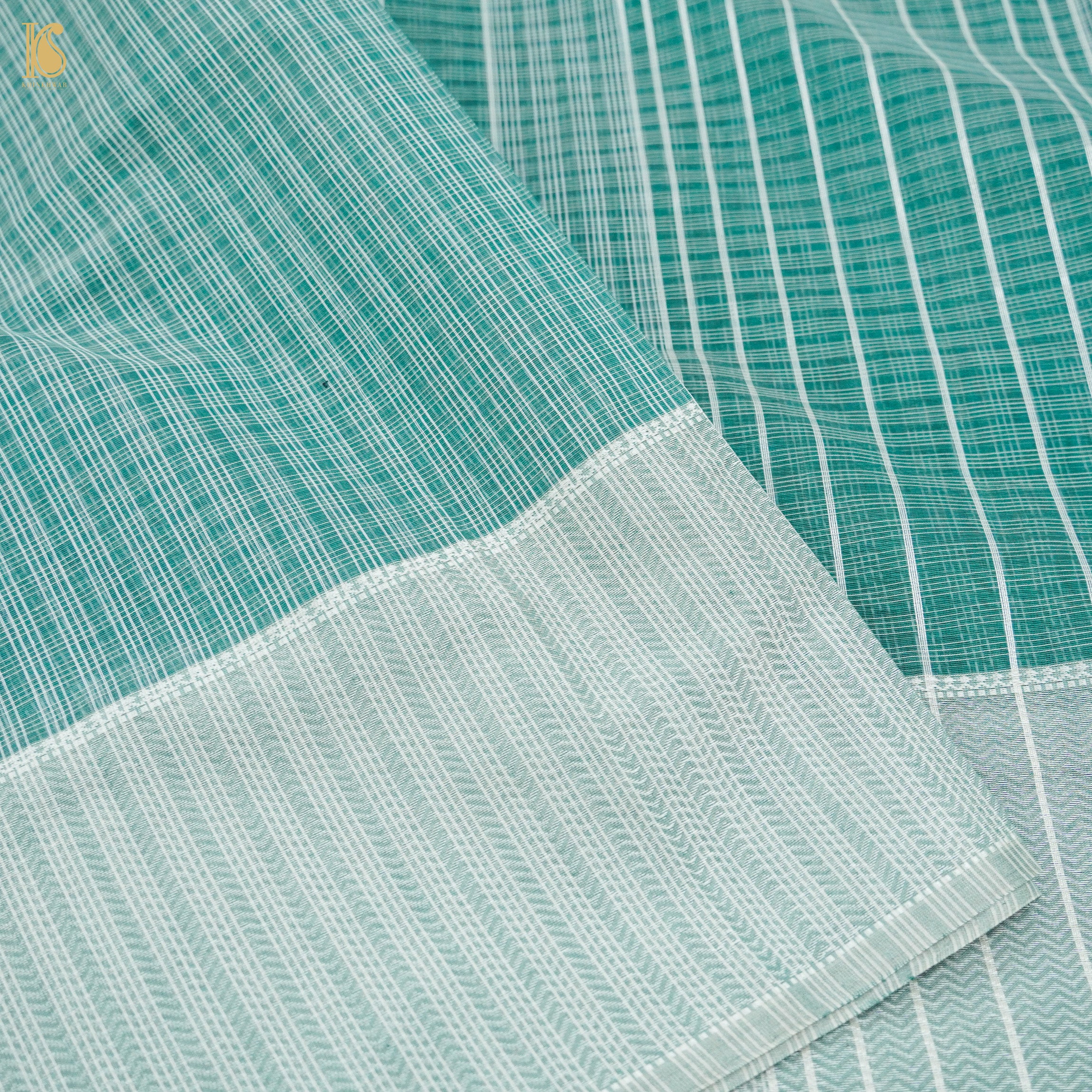 Lochinvar Green Handwoven Pure Cotton Silk Maheshwari Saree - Khinkhwab