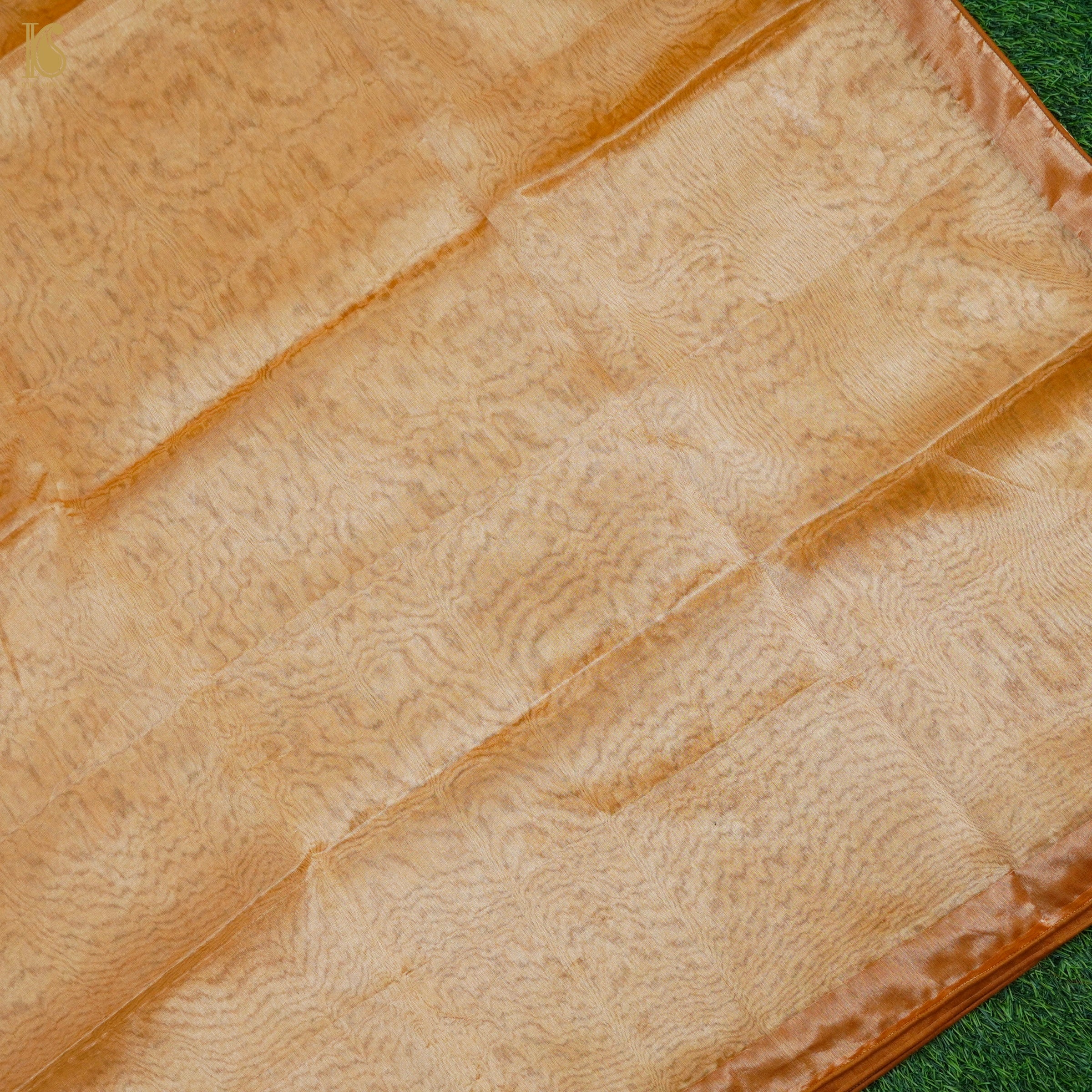 Tacao Orange Pure Tissue Silk Handwoven Banarasi Saree - Khinkhwab