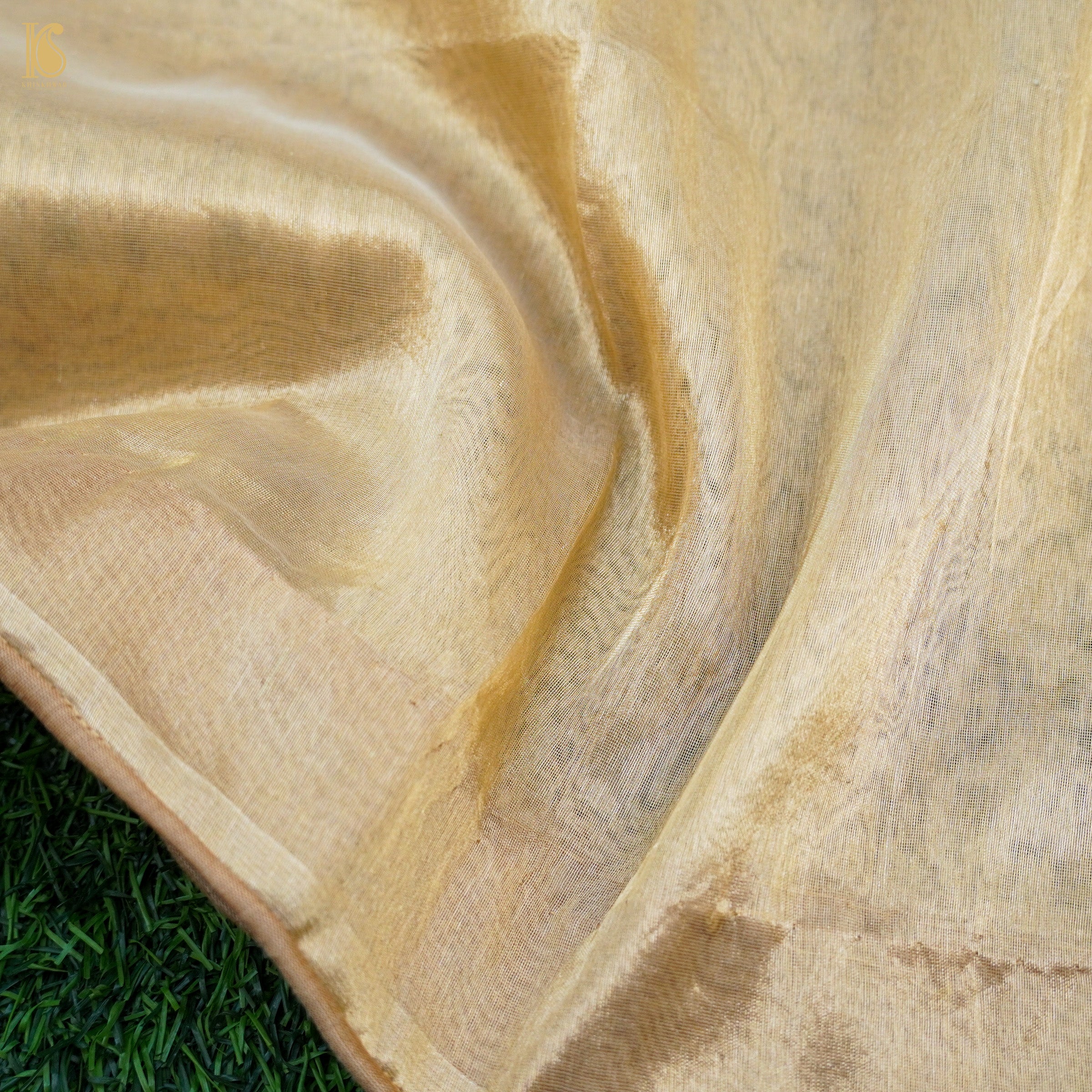 Ecru Pure Tissue Silk Handwoven Banarasi Saree - Khinkhwab