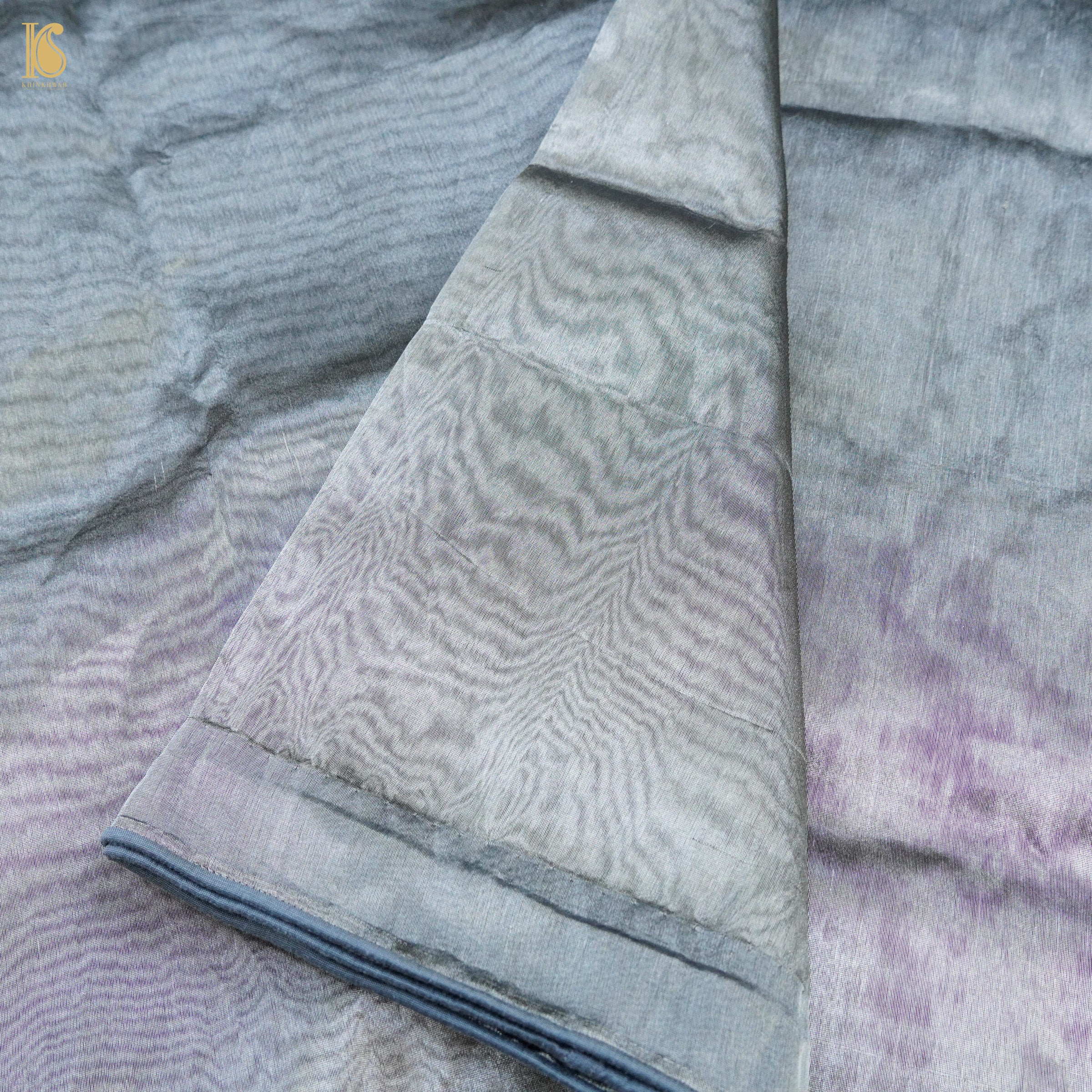 Santas Grey Pure Tissue Silk Handwoven Banarasi Saree - Khinkhwab