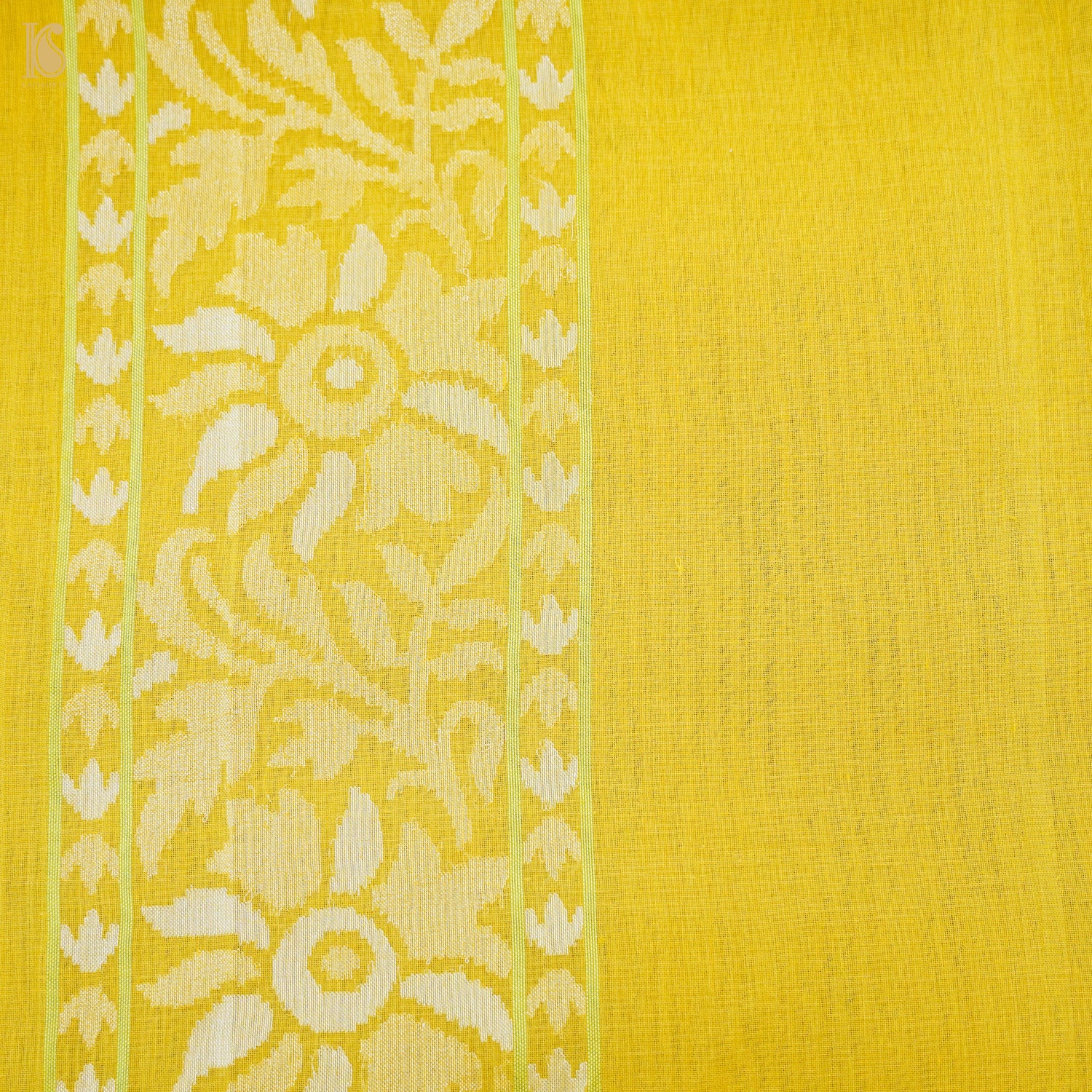 Pitambari Pure Cotton Real Silver Zari Handloom Banarasi Ektara Saree - Khinkhwab