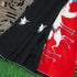 Red & Black Handcrafted Parsi  Gara Pure Crepe Swan Saree - Khinkhwab