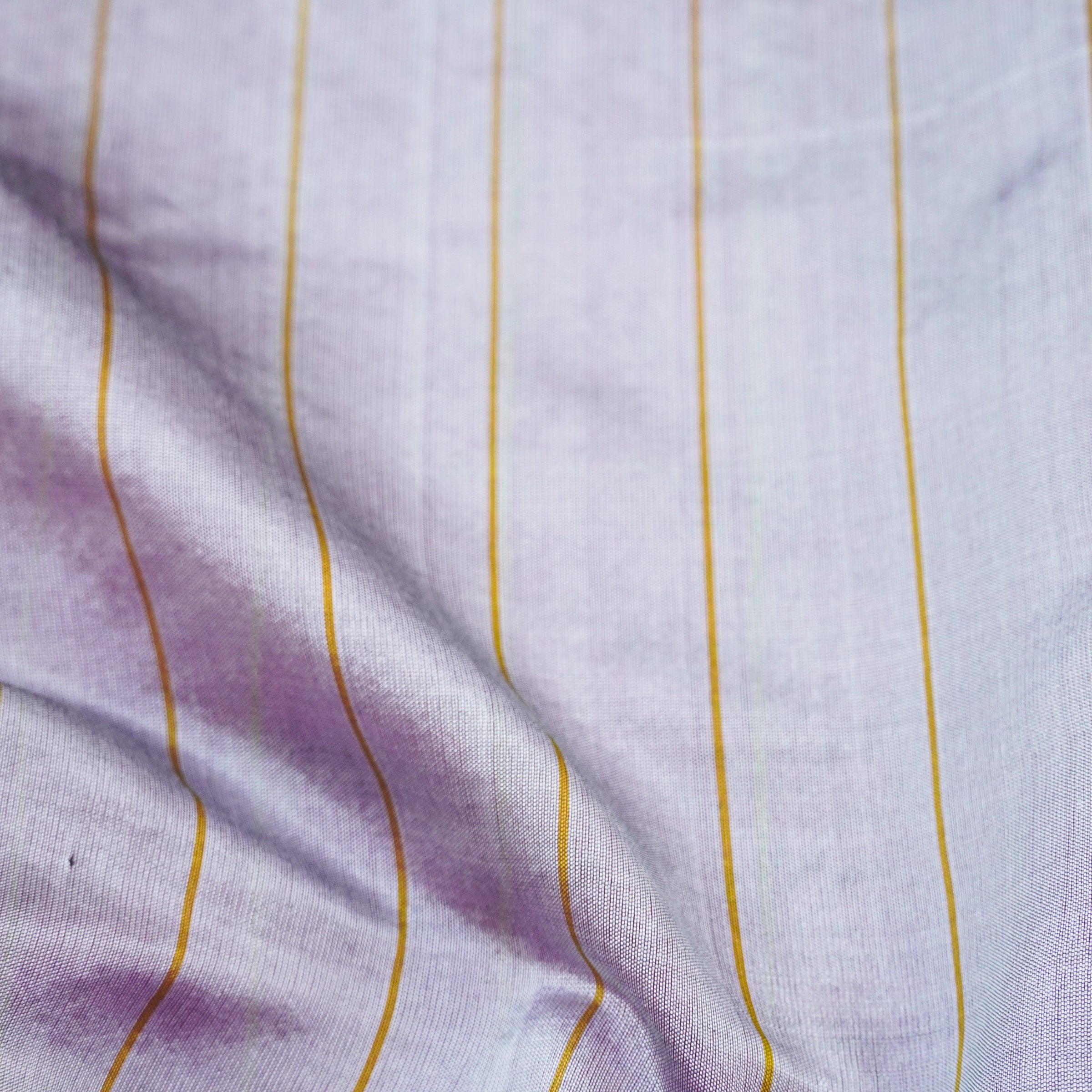 Handwoven Confetti Yellow & Red Pure Chanderi Silk Stripes Saree - Khinkhwab
