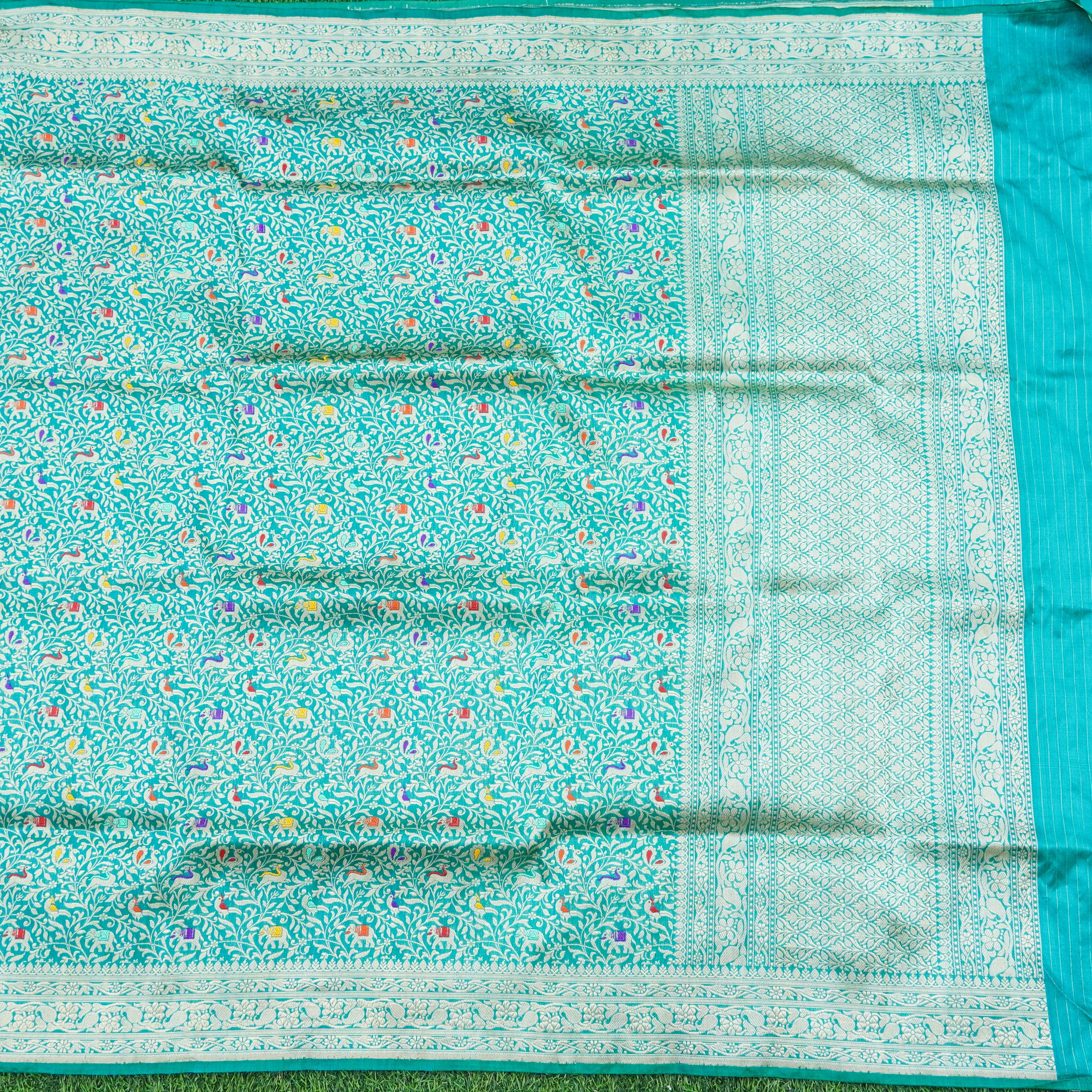 Pure Katan Silk Handwoven Banarasi Shikargah Dupatta - Khinkhwab