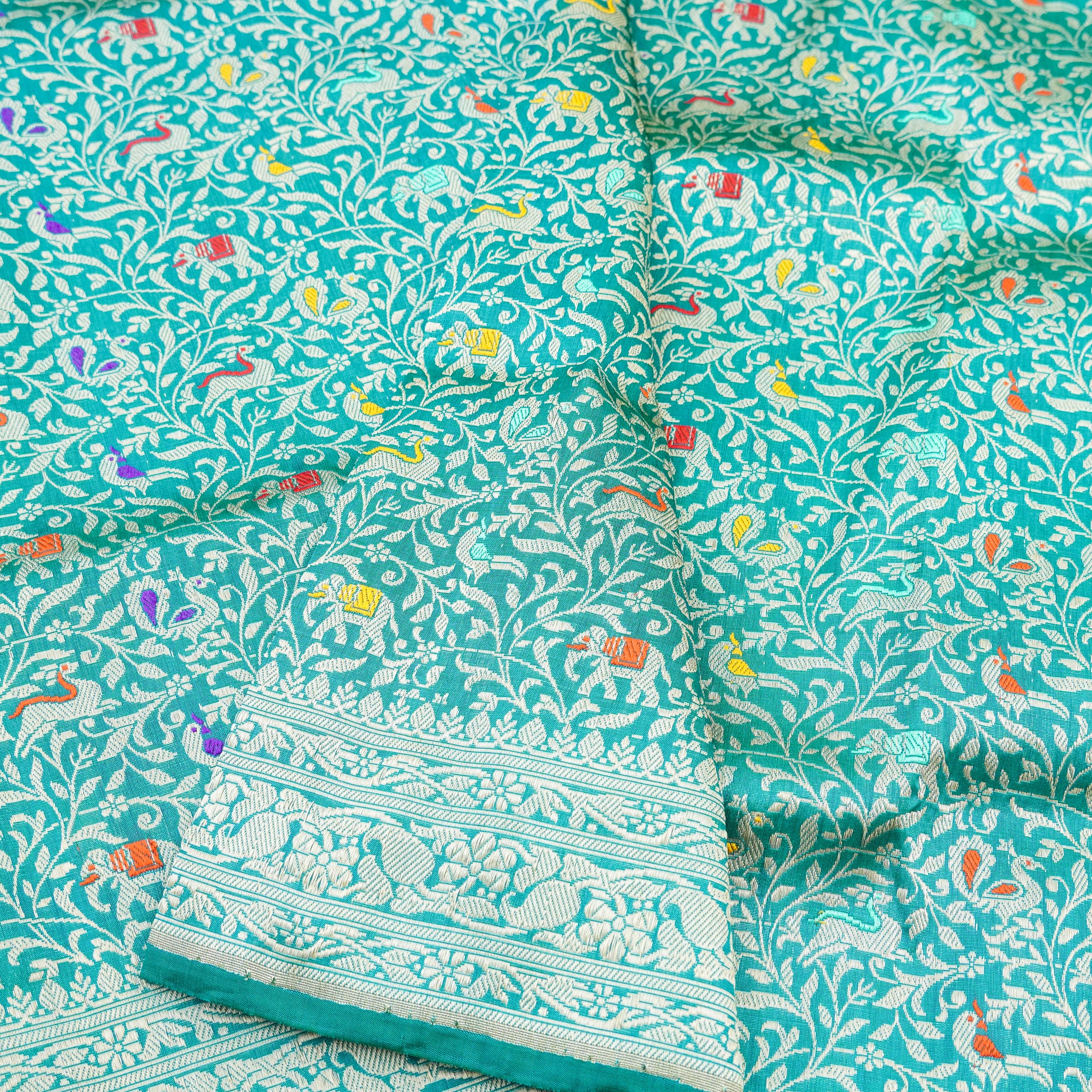 Pure Katan Silk Handwoven Banarasi Shikargah Dupatta - Khinkhwab