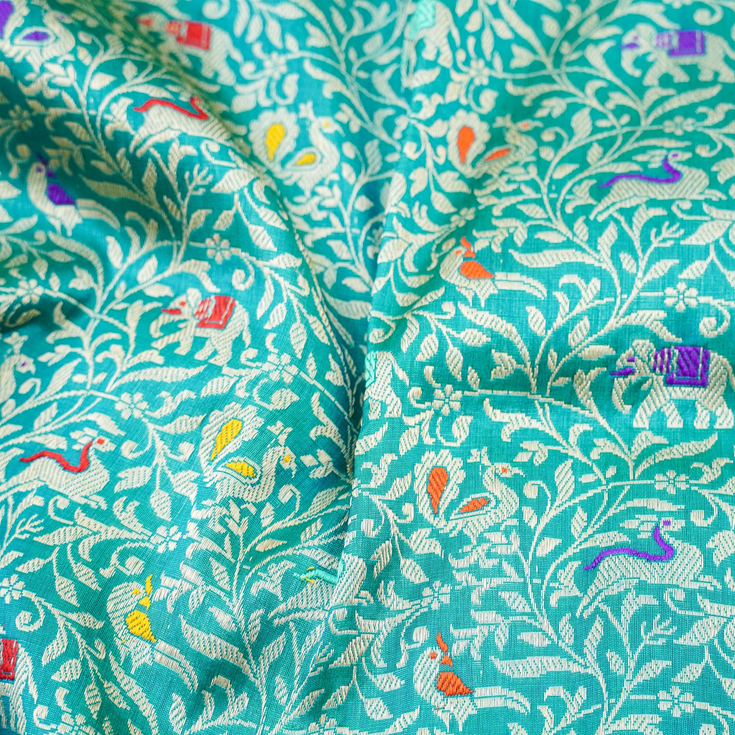 Pure Katan Silk Handwoven Banarasi Shikargah Dupatta - Khinkhwab