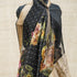 Black Pure Organza Silk Floral Print Banarasi Border Saree - Khinkhwab