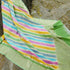 Fern Green Pure Georgette Handloom Stripes Banarasi Saree - Khinkhwab