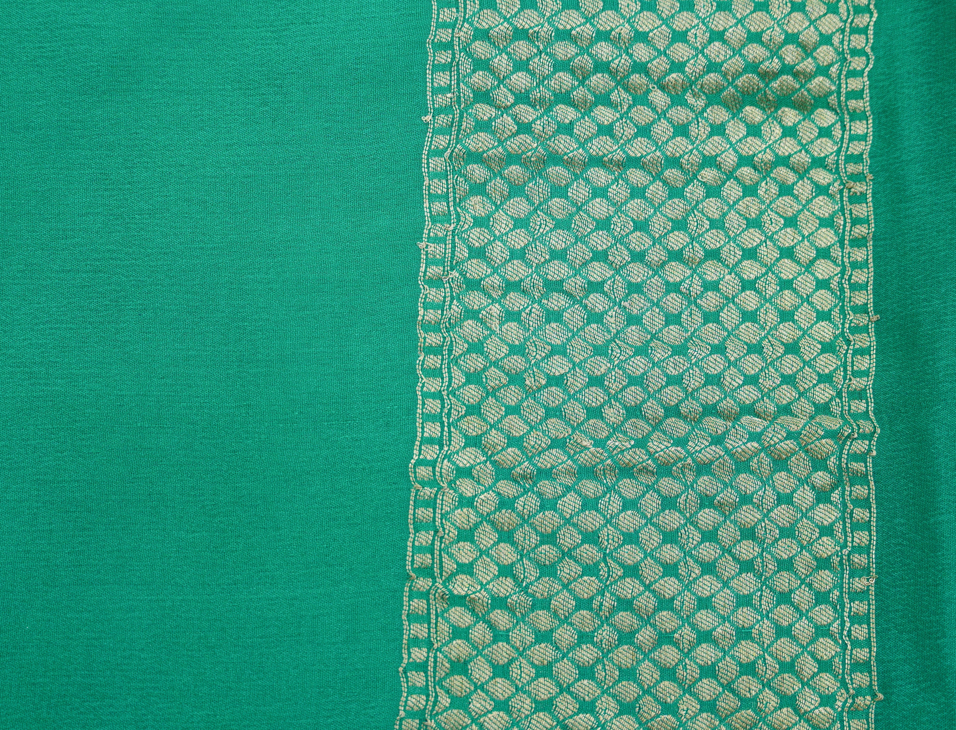 Pure Georgette Handloom Banarasi Marigold Saree - Khinkhwab