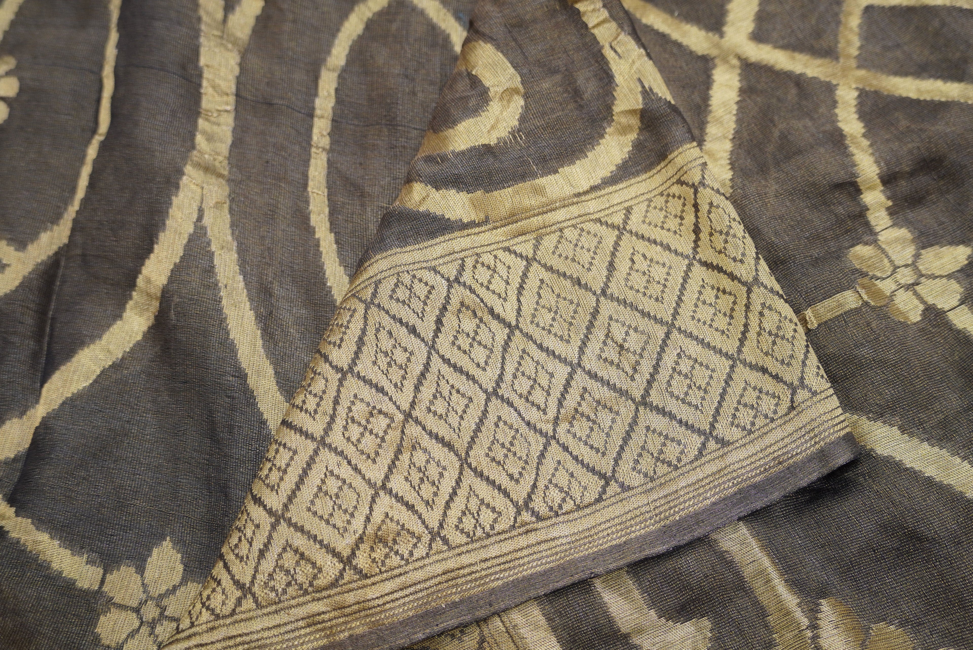 Grey Pure Georgette Handloom Banarasi Dupatta - Khinkhwab