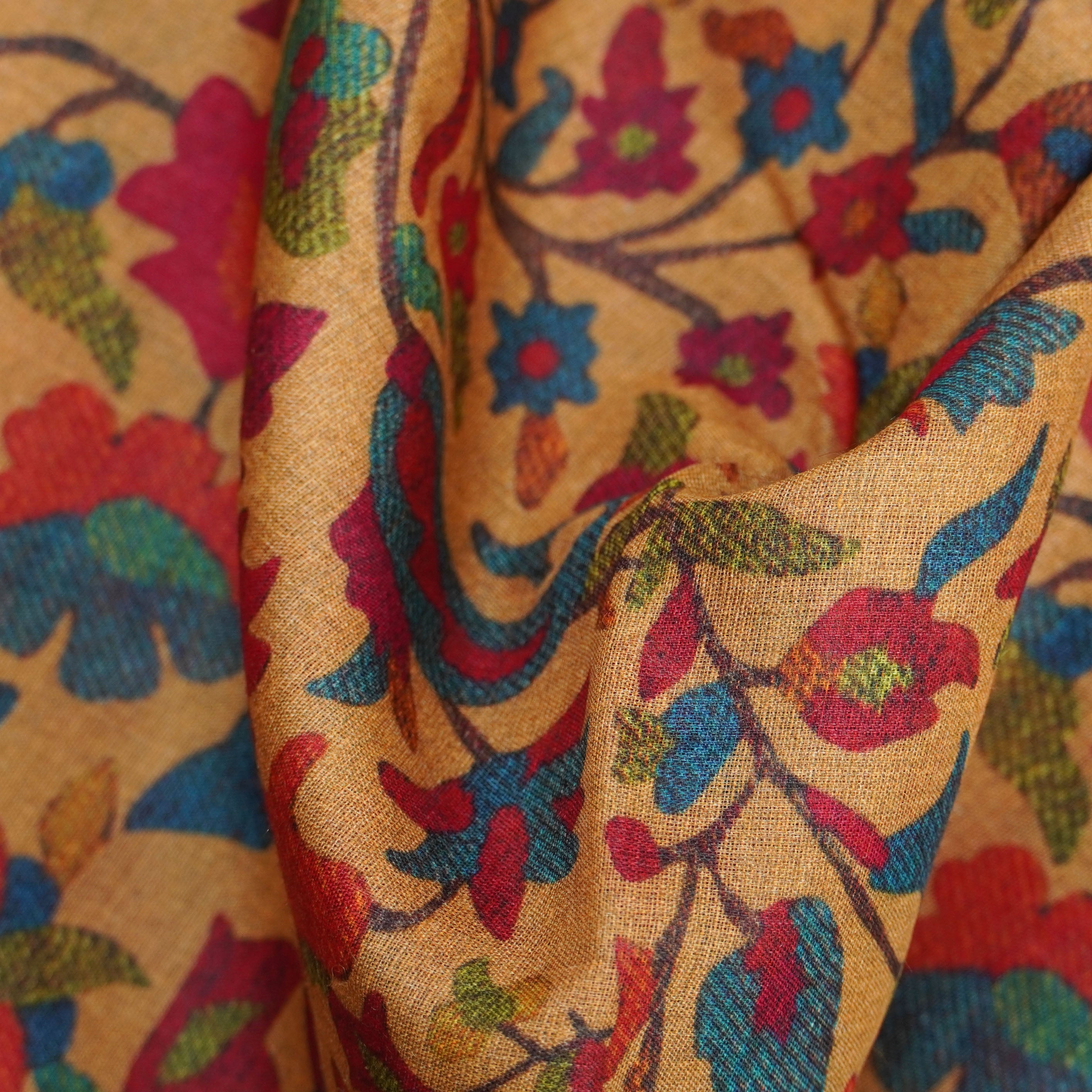 Pure Tussar Georgette Silk Print Fabric - Khinkhwab