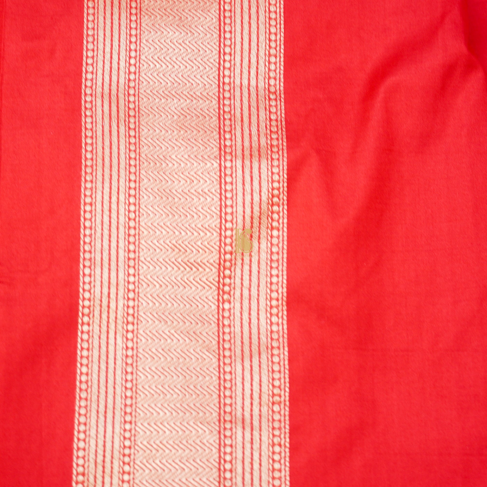 Alizarin Red Pure Katan Silk Handloom Banarasi Zari Tanchoi Saree - Khinkhwab